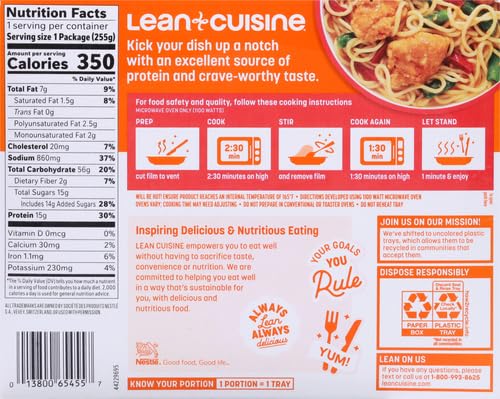 Lean Cuisine Sesame Chicken Frozen Meal - High Protein Microwave Dinner for One | Quick & Healthy Lunch or Dinner at Home or Office
