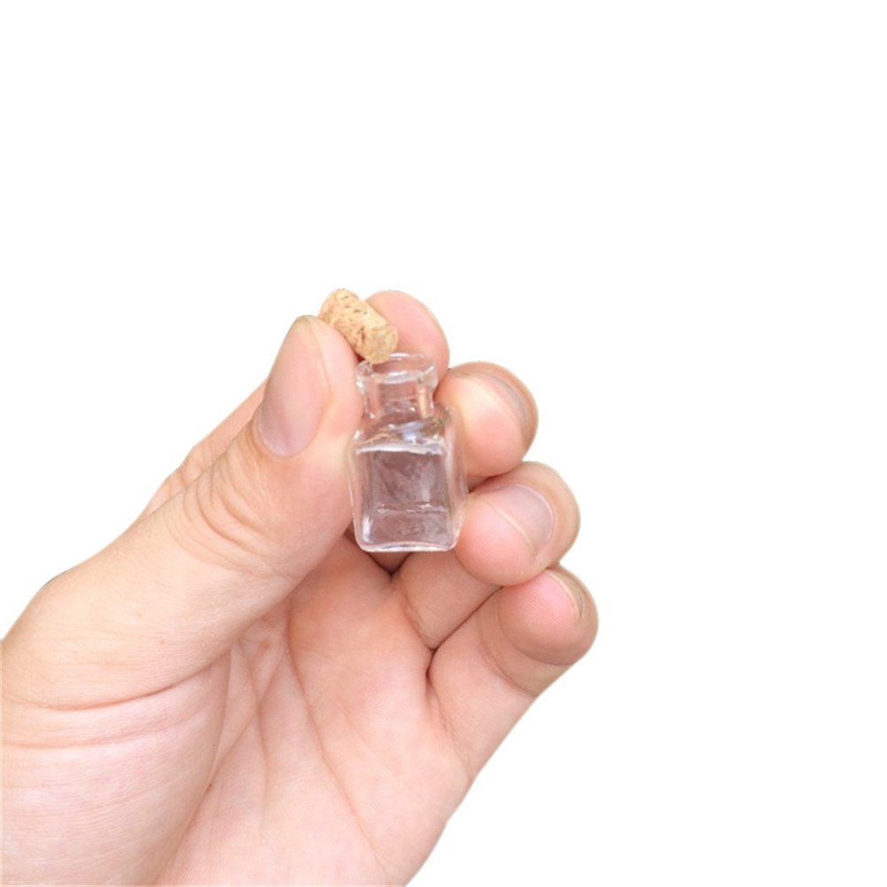 100pcs Mini Rectangle Glass Bottles with Cork - Transparent Small Jars for DIY Crafts, Wedding Favors, Essential Oils & Gift Packaging - Perfect for Home Decor, Party Supplies & Bathroom Organization