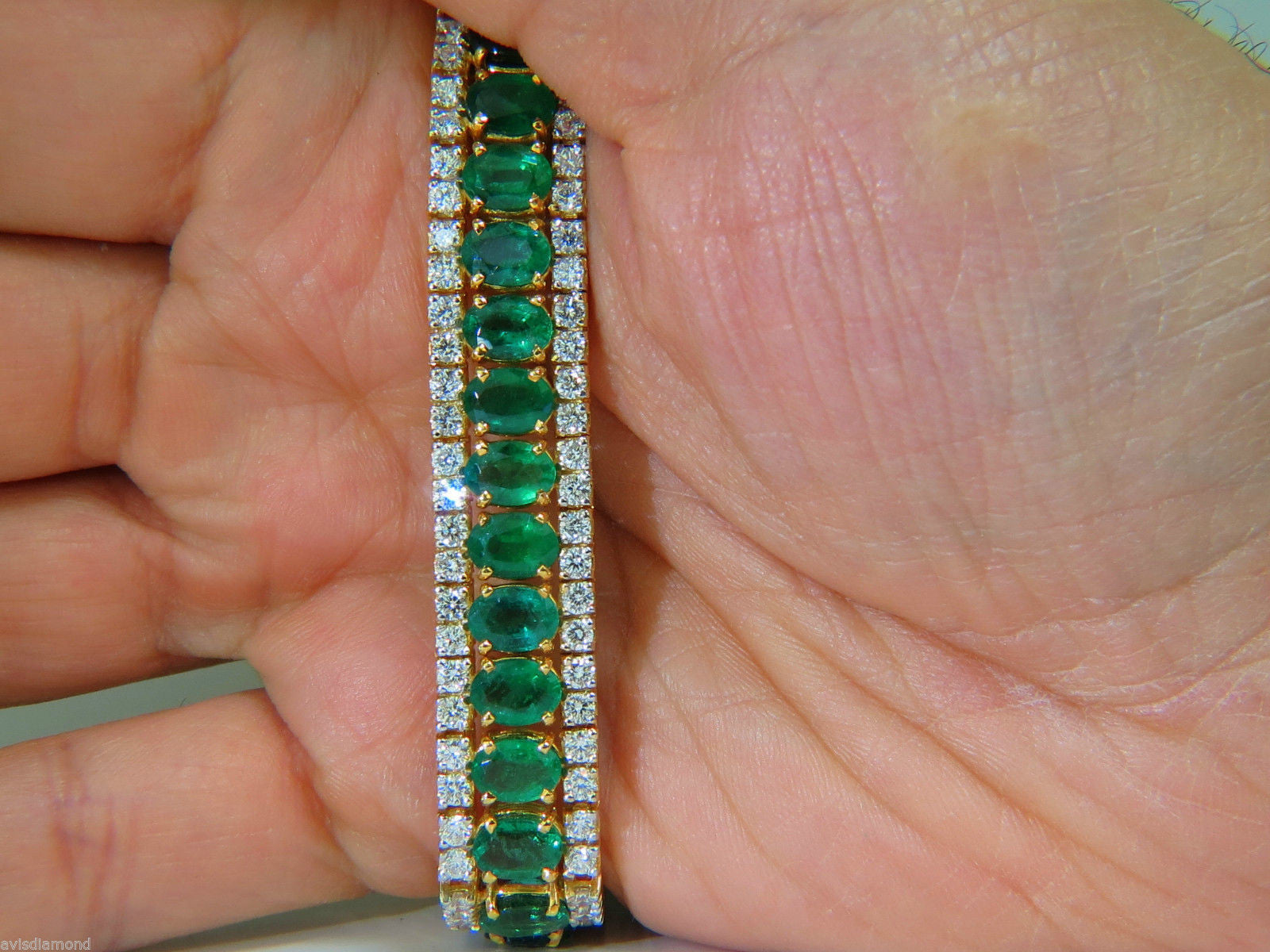 32CT Natural Vivid Green Emerald Diamond Bracelet - G/VS Multirow Tennis Bracelet for Women, Perfect for Weddings, Parties & Special Occasions