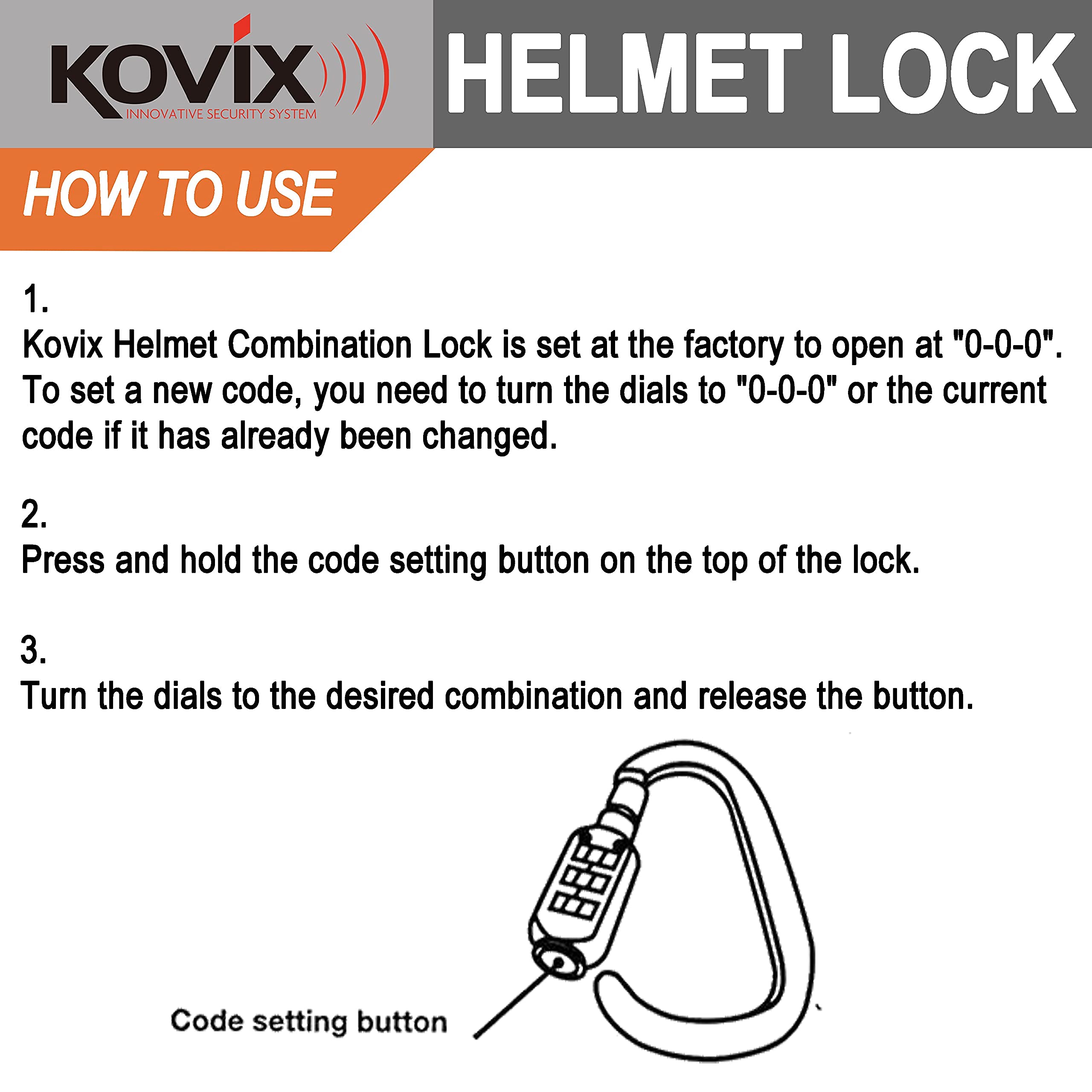 **Secure Motorcycle Helmet Lock with Cable & Combination - Anti-Theft Password Lock for Scooter, Street Bike, Helmet, Jacket & Luggage (Red) - Ideal for Parking, Travel & Outdoor Adventures**