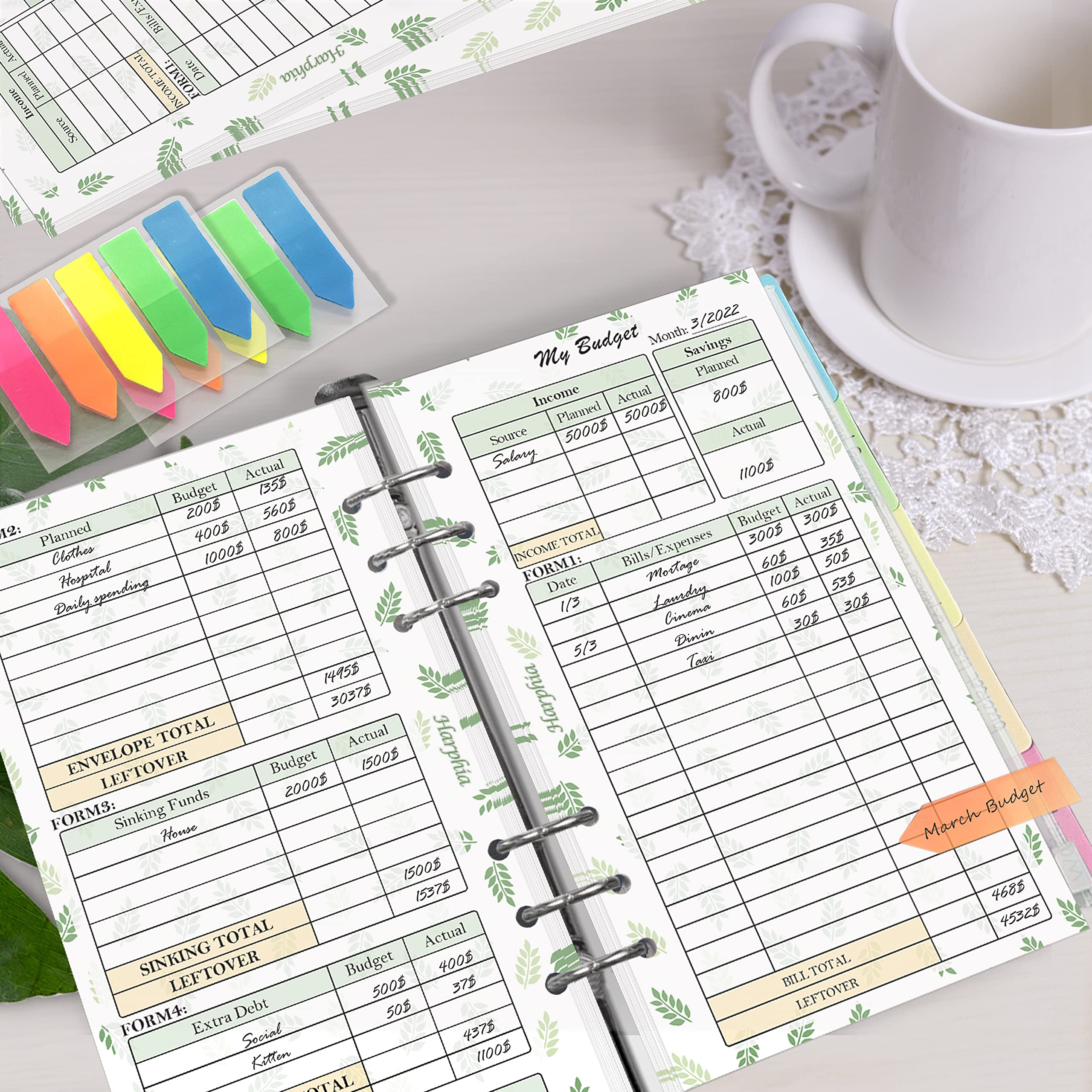2025 Monthly Weekly Budget Planner Kit - 6 Ring Binder Accessory, 6.73” x 3.72” Personal Size for Financial Organization - Perfect for Cash Management, Bill Tracking & Expense Planning at Home or Office