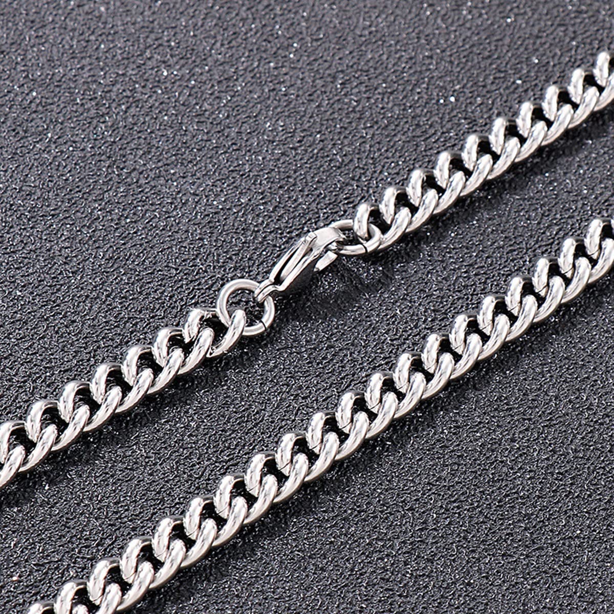 45-76CM Stainless Steel Chain Necklace for Men & Women - 7mm Curb Link Necklace - Unisex Jewelry for Everyday Wear, Gifts & Fashion Accessories