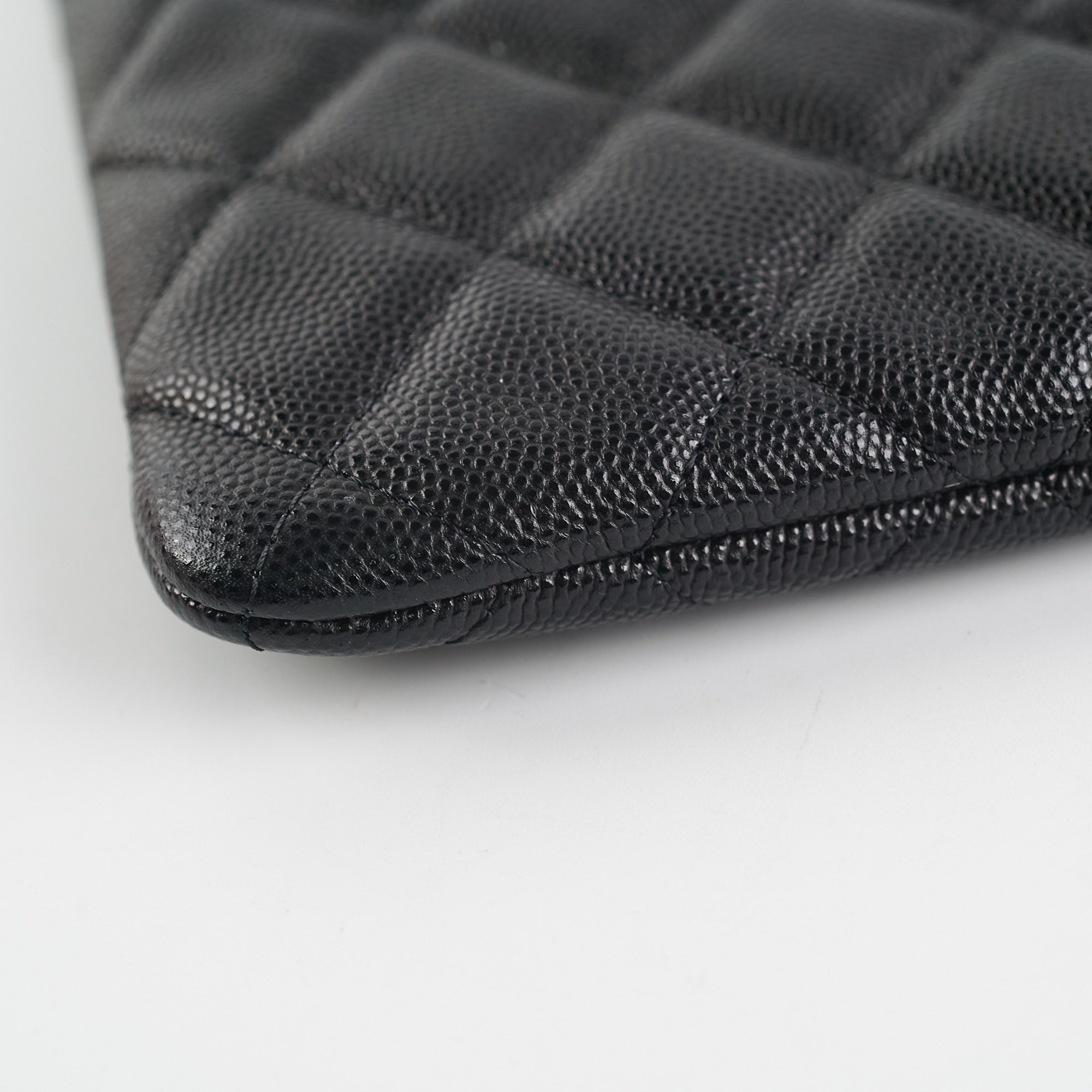 Chanel Medium O Case Pouch Clutch Bag in Black Caviar Leather - Perfect for Evening Events, Parties & Special Occasions