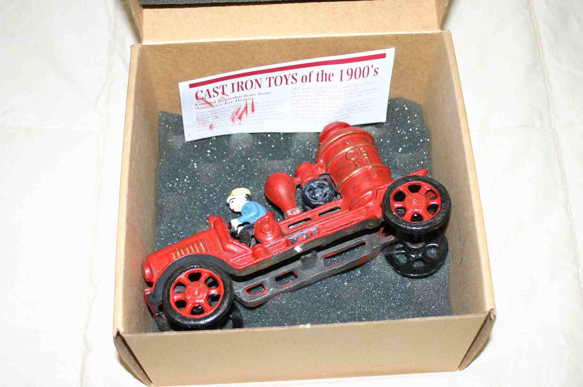 Vintage 1920s Cast Iron Fire Pumper Truck Replica - Authentic Collectible Model for Antique Enthusiasts & Home Decor | Perfect for Firefighter Memorabilia Displays, Historical Collections, and Themed Room Decor