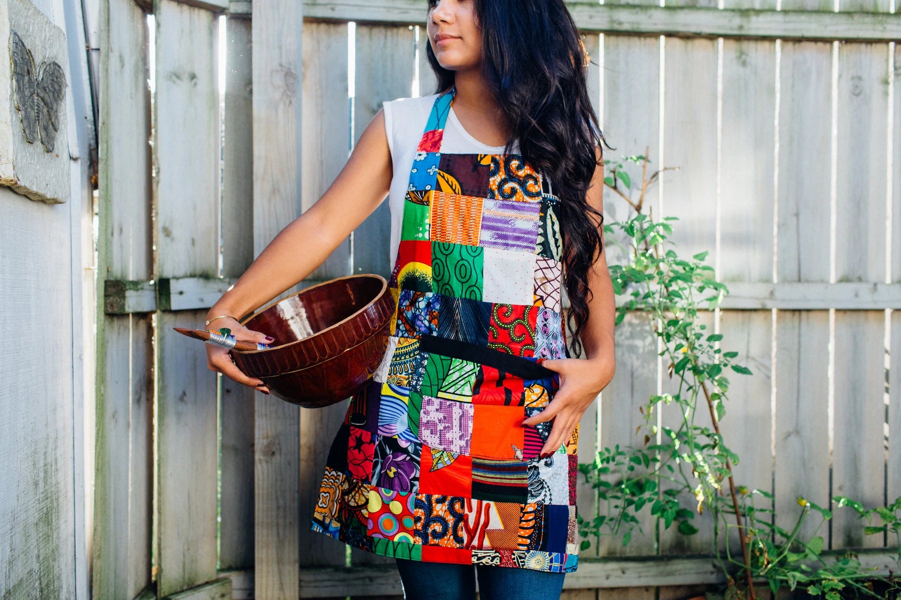 Vintage Patchwork Apron for Women - Stylish & Durable Kitchen Cooking Apron - Perfect for Baking, BBQ, Grilling & Crafting