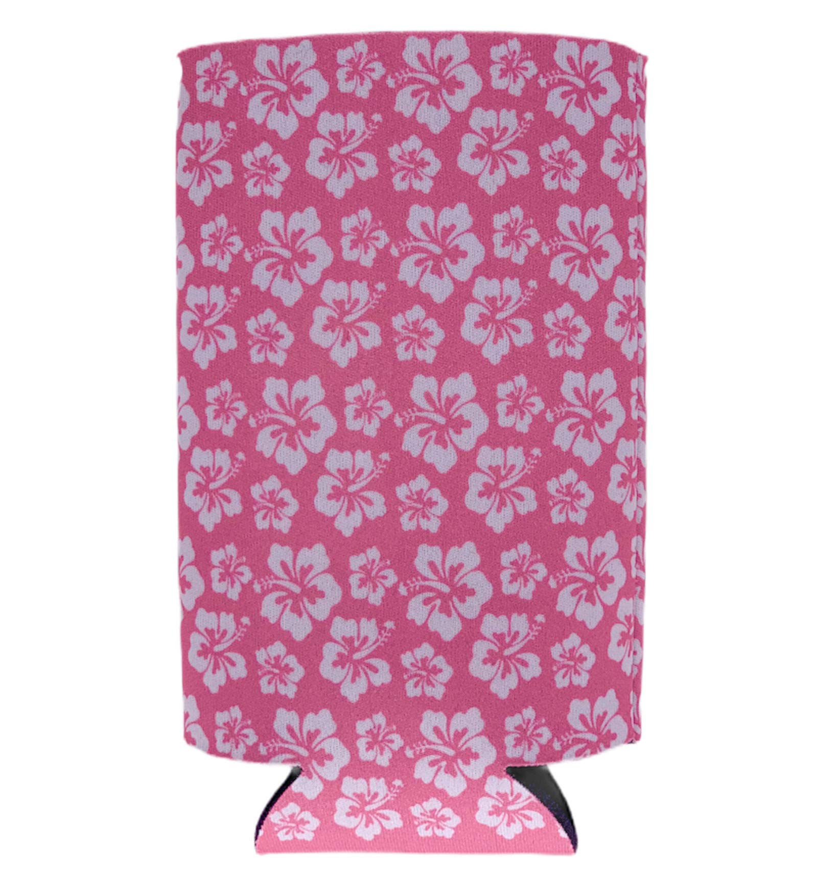 16 oz. Hibiscus Pattern Can Cooler - Insulated Sleeve for Beer & Soda Cans - Perfect for Beach, BBQ, and Pool Parties