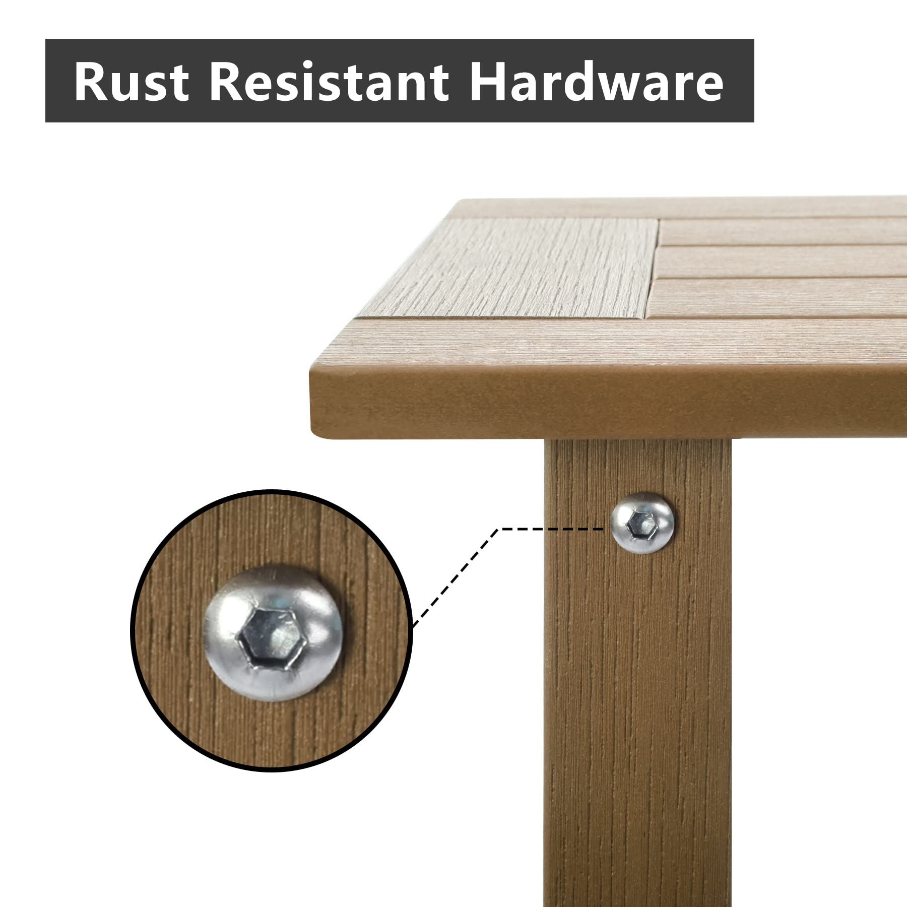 Weather-Resistant Double Adirondack Outdoor Side Table - Durable Teak Rectangular Patio End Table for Adirondack Chairs | Perfect for Poolside, Garden, and Deck Relaxation