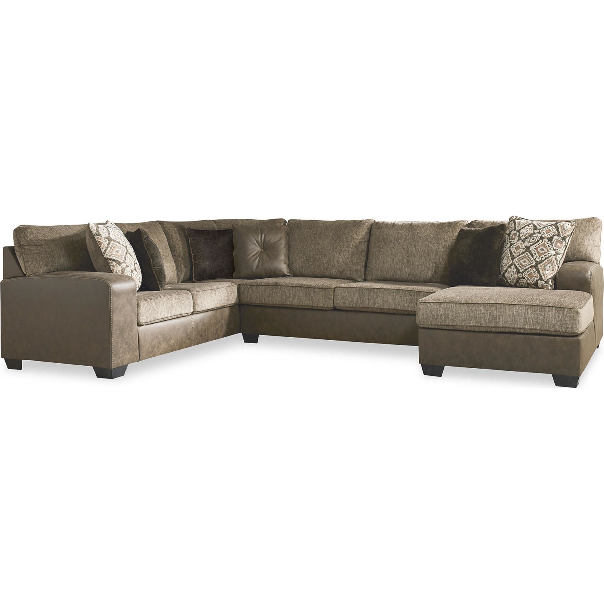 Luxury Abalone 3-Piece Sectional Sofa with Chaise Lounge - Modern L-Shaped Living Room Furniture for Home Theater & Family Gatherings