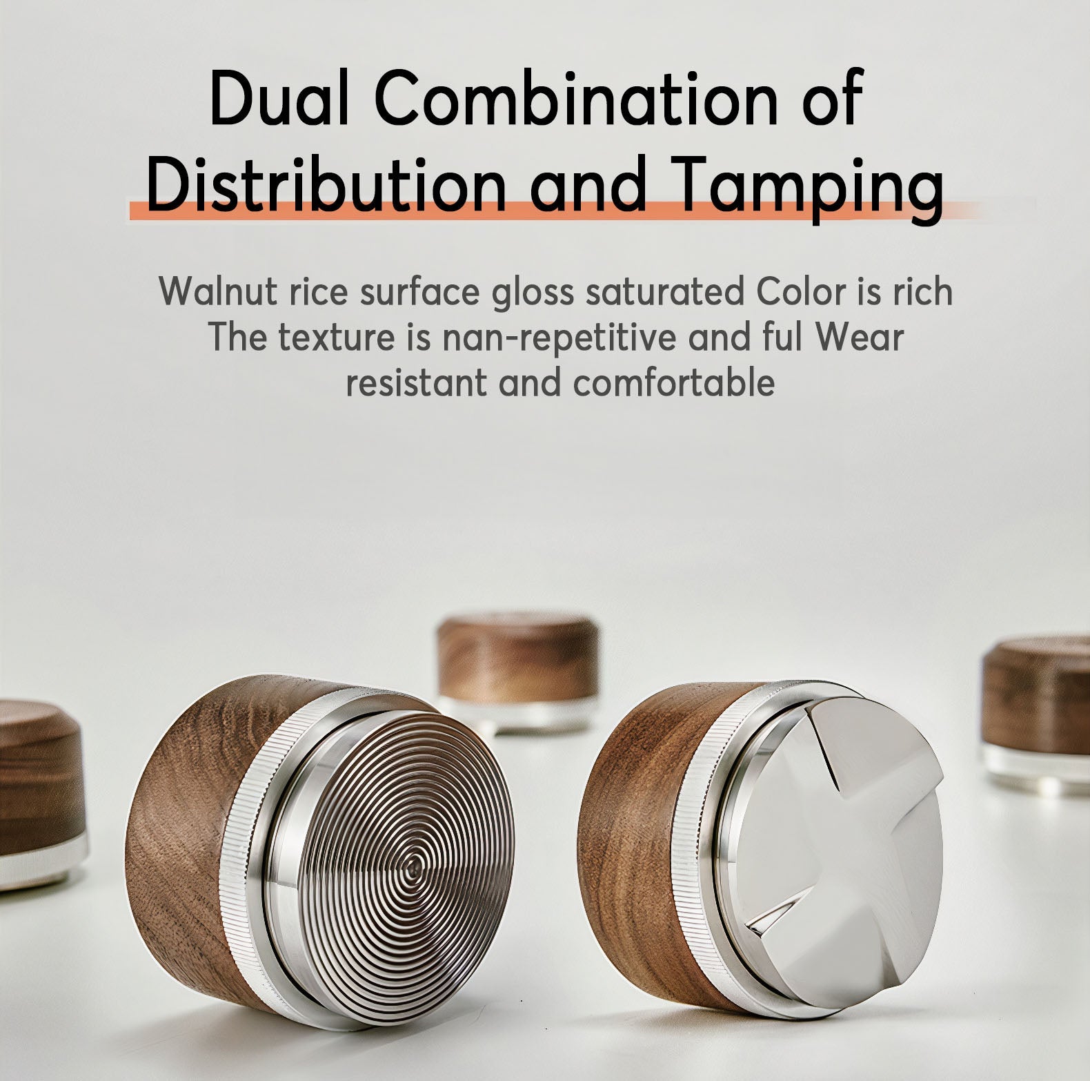 Premium Wooden Handle Tamper & Distributor for Espresso - Perfect for Baristas & Home Coffee Brewing | MUVNA
