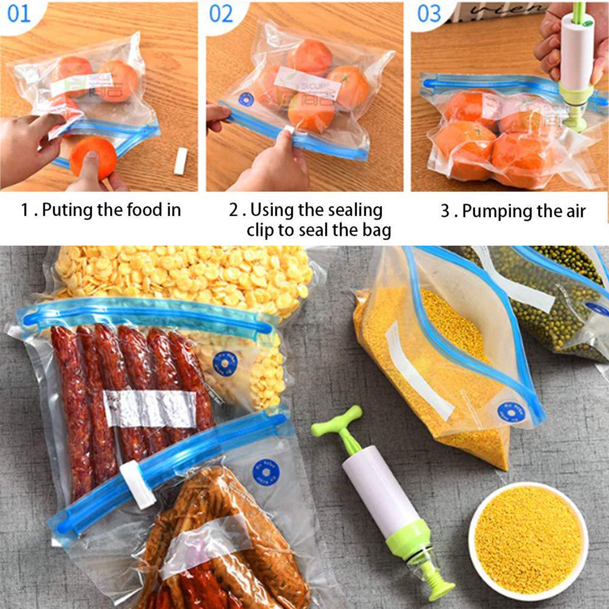 DaMohony Vacuum Sealer Storage Bags - 15 Pack Reusable Food Saver Bags for Sous Vide, Meal Prep & Freezer Storage | BPA Free, 3 Sizes (Small/Medium/Large) | Perfect for Vacuum Sealing Meat, Vegetables & Leftovers