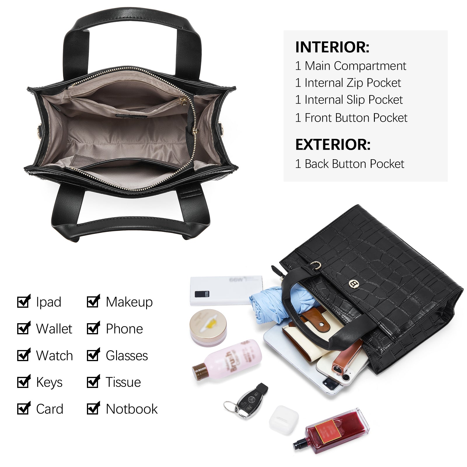 Nevin 11 Inch Genuine Leather Satchel Bag for Women - Stylish Crossbody Purse with Adjustable Strap - Perfect for Work, Travel & Everyday Use