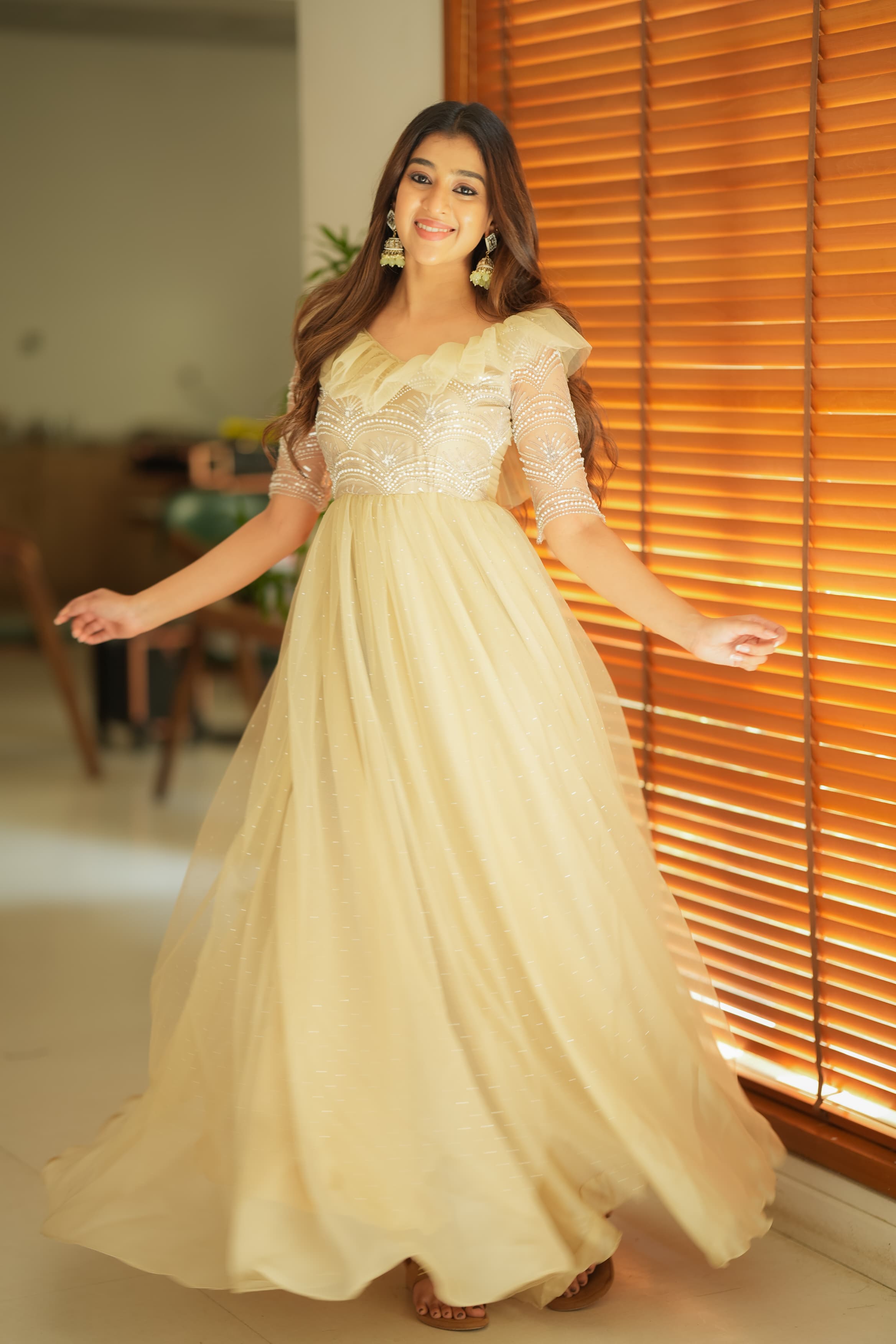 DD745 Sawadeeka Premium Pear Sequence Gown - Elegant Evening Dress for Prom, Wedding & Special Occasions