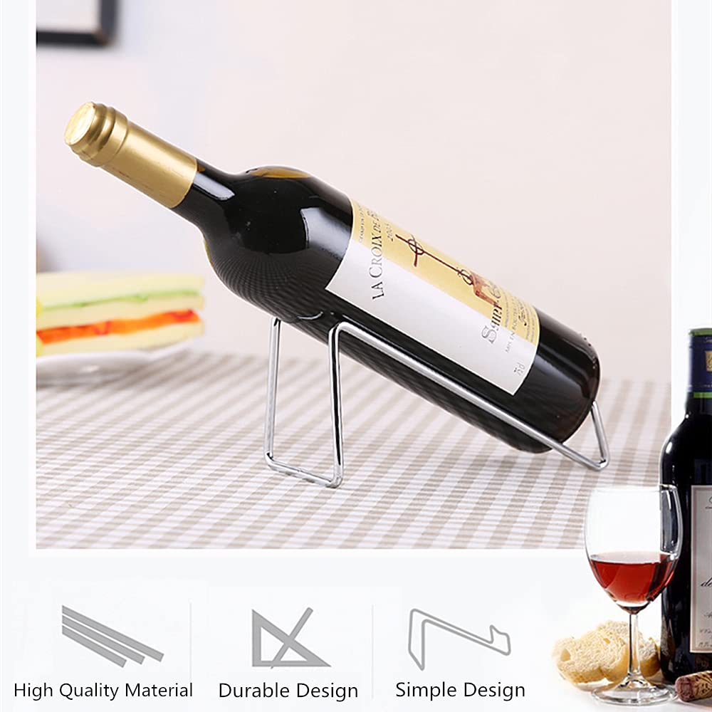 Premium Stainless Steel Wine Rack Set of 6 - Modern Single Bottle Holder for Kitchen, Bar & Dining Room - Elegant Wine Storage Solution for Wine Enthusiasts & Home Entertaining