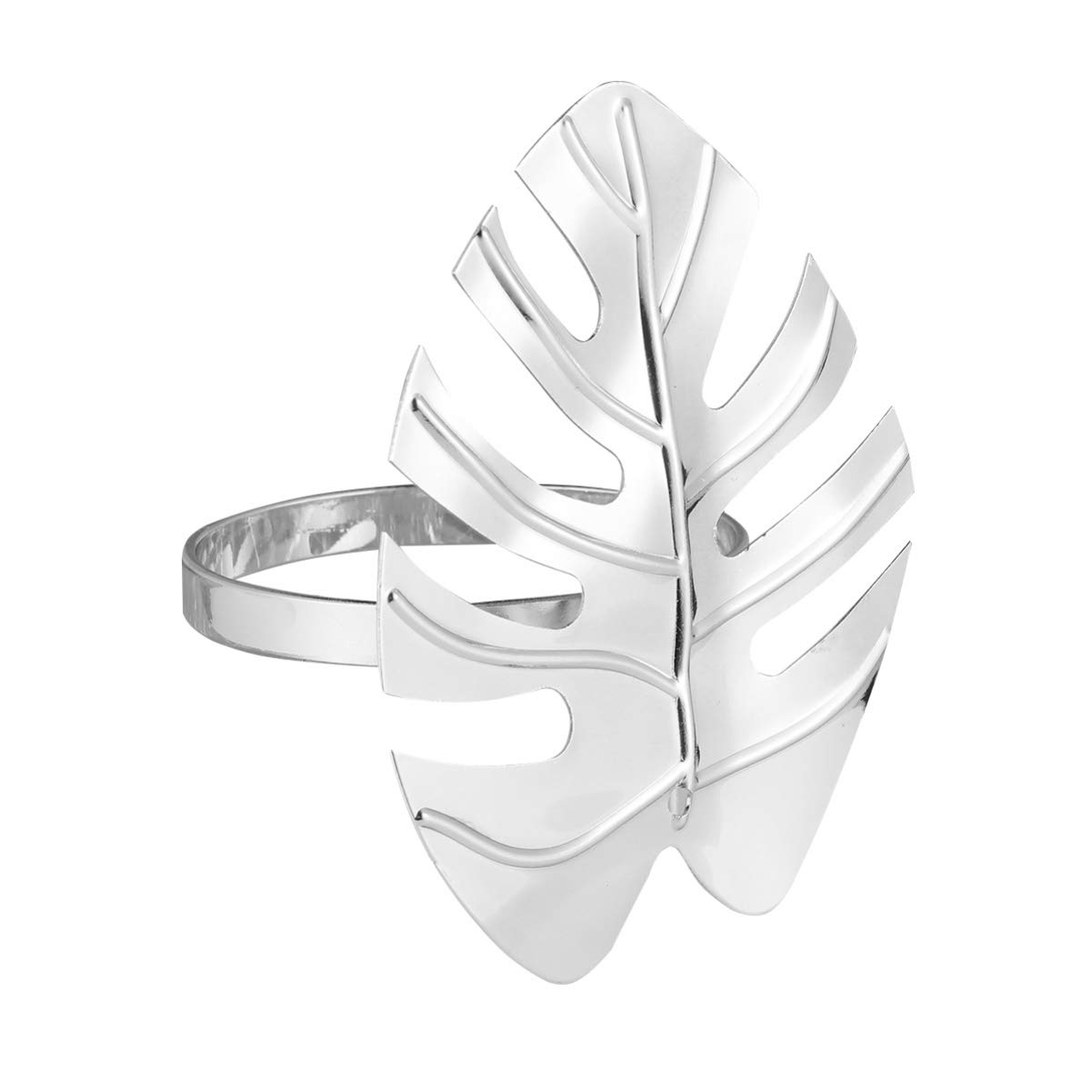 IMIKEYA Monstera Napkin Rings - Silver Alloy 6pcs for Wedding & Party Decor