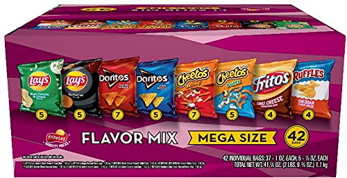 CR-CHIPS Frito-Lay Flavor Mix Snacks Variety Pack - Mega Size 42 Count (42-Pack) | Assorted Chips for Parties, Movie Nights & Office Snacking