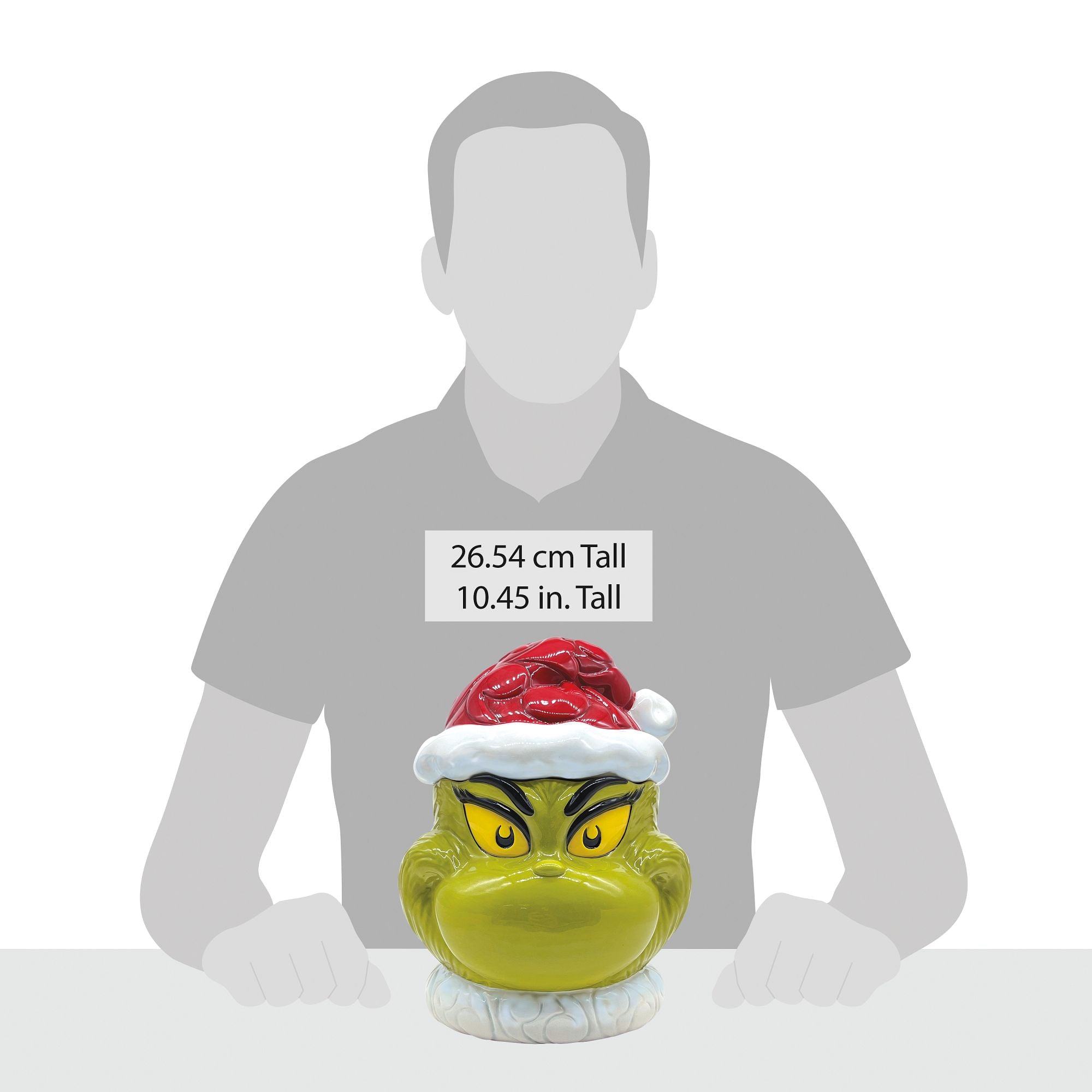 Grinch Cookie Jar Naughty/Nice - Christmas Themed Ceramic Cookie Storage Container - Perfect for Holiday Baking, Cookie Exchange Parties & Festive Kitchen Decor