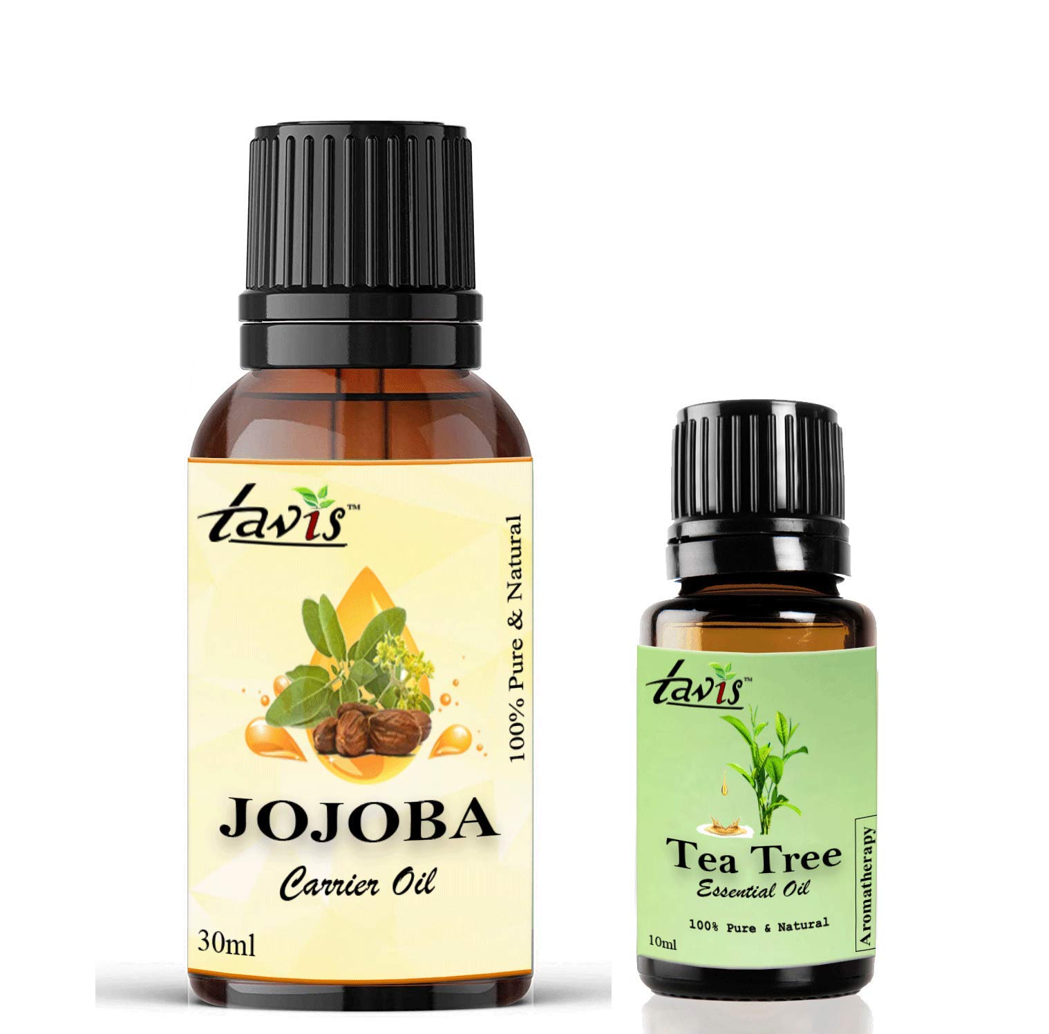 Organic Tavis Jojoba & Tea Tree Oil for Hair Growth & Scalp Care - Natural Moisturizer for Dry Scalp & Dandruff Relief - Perfect for Daily Hair Care & Aromatherapy