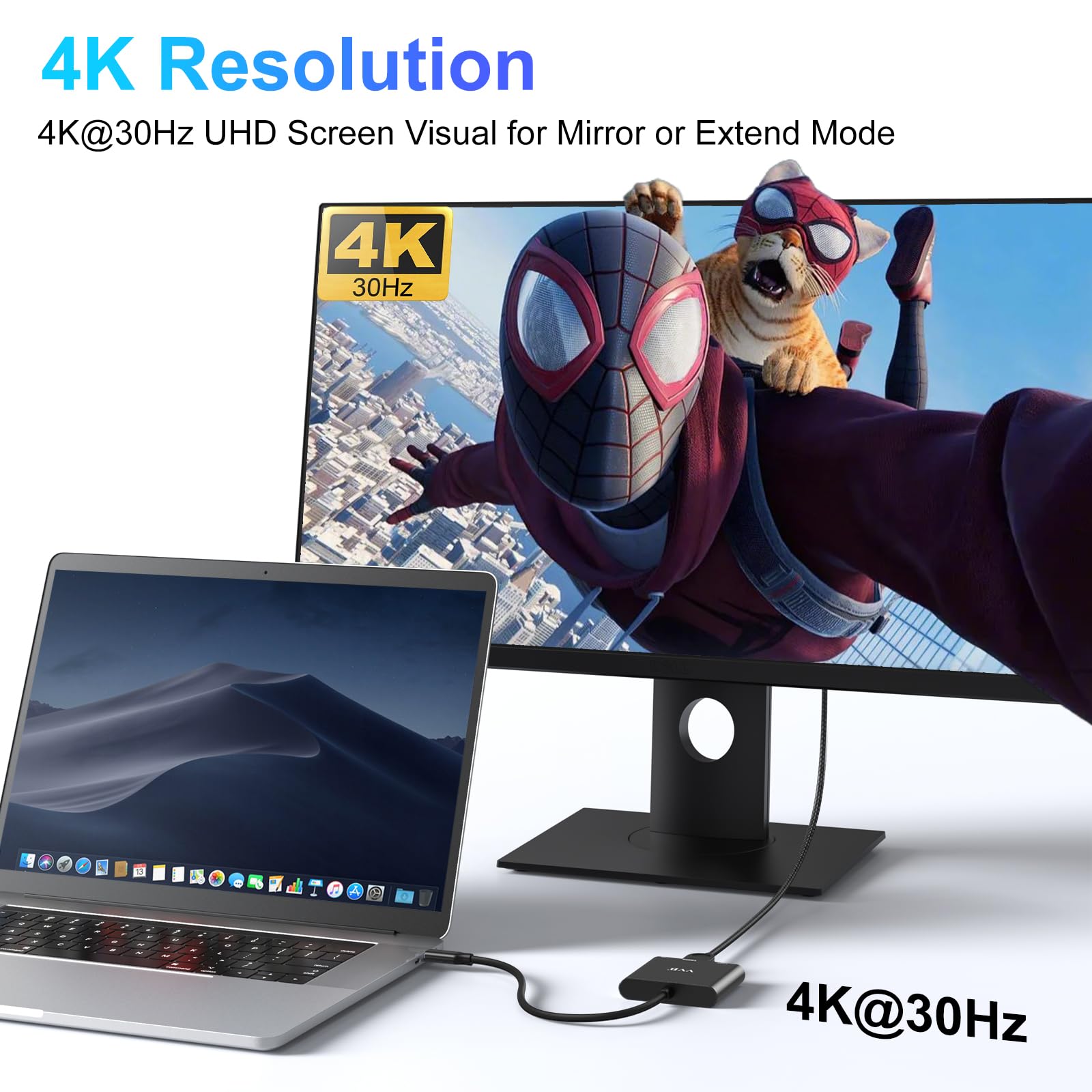 4K USB C to HDMI Adapter with USB 3.0 & PD Charging Port - Multi-Port Digital AV Converter for MacBook Pro/Air, iPad Pro/Air, Nintendo Switch & USB-C Devices - Perfect for Home Office, Gaming & Presentations