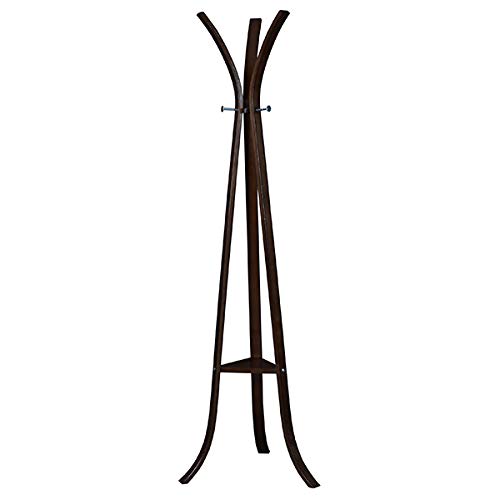 TTKing Mia Bentwood Coat Rack in Mocha Walnut - Stylish Entryway Organizer for Coats, Hats, and Bags