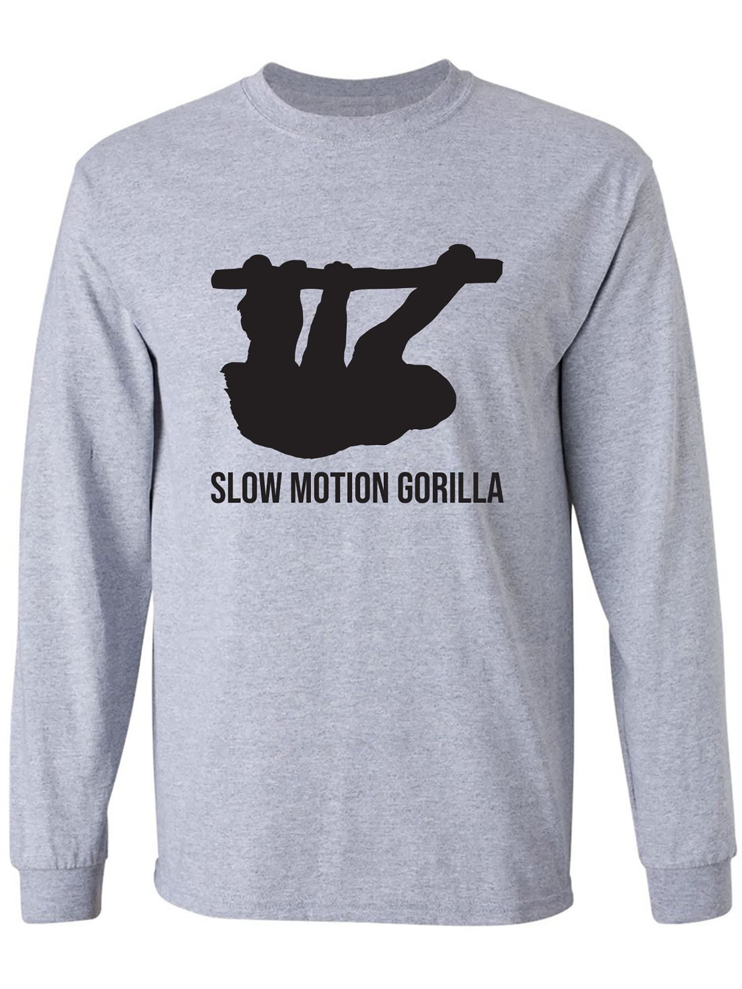 Slow Motion Gorilla Adult Long Sleeve T-Shirt - Comfortable Casual Wear for Men & Women - Perfect for Gym, Workout, and Everyday Use