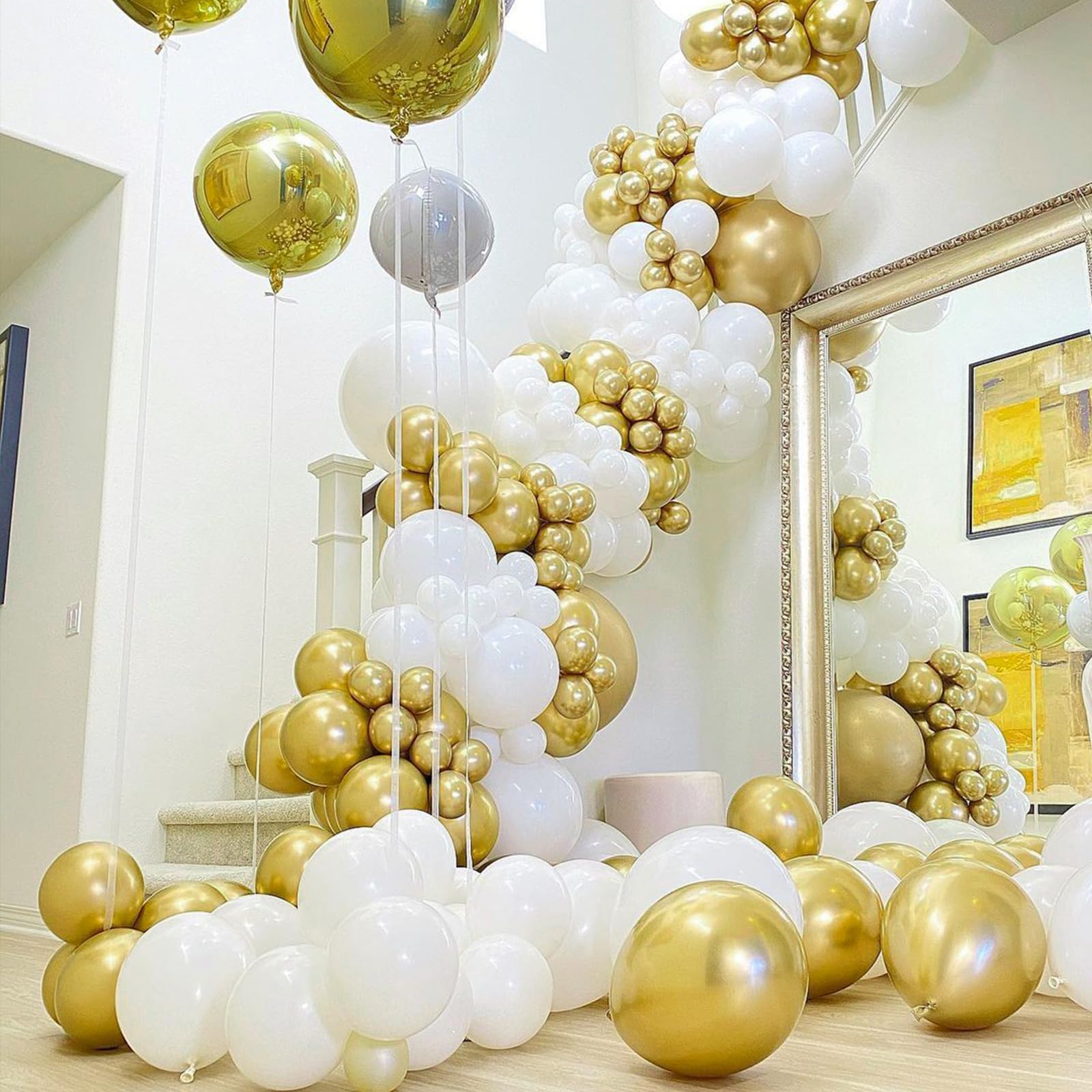 120 Pcs 5 Inch Metallic Gold Balloons for Party Decorations - Perfect for Balloon Garlands, Arches, Birthday Parties & Baby Showers (Gold-G101) | Elegant Event & Home Decor