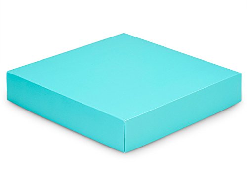 8x8x1.5 Inch Solid Matte Turquoise Gourmet Box Lids - 3 Units (25 Lids per Unit) - Perfect for Bakery Packaging, Party Favors & Gift Boxes