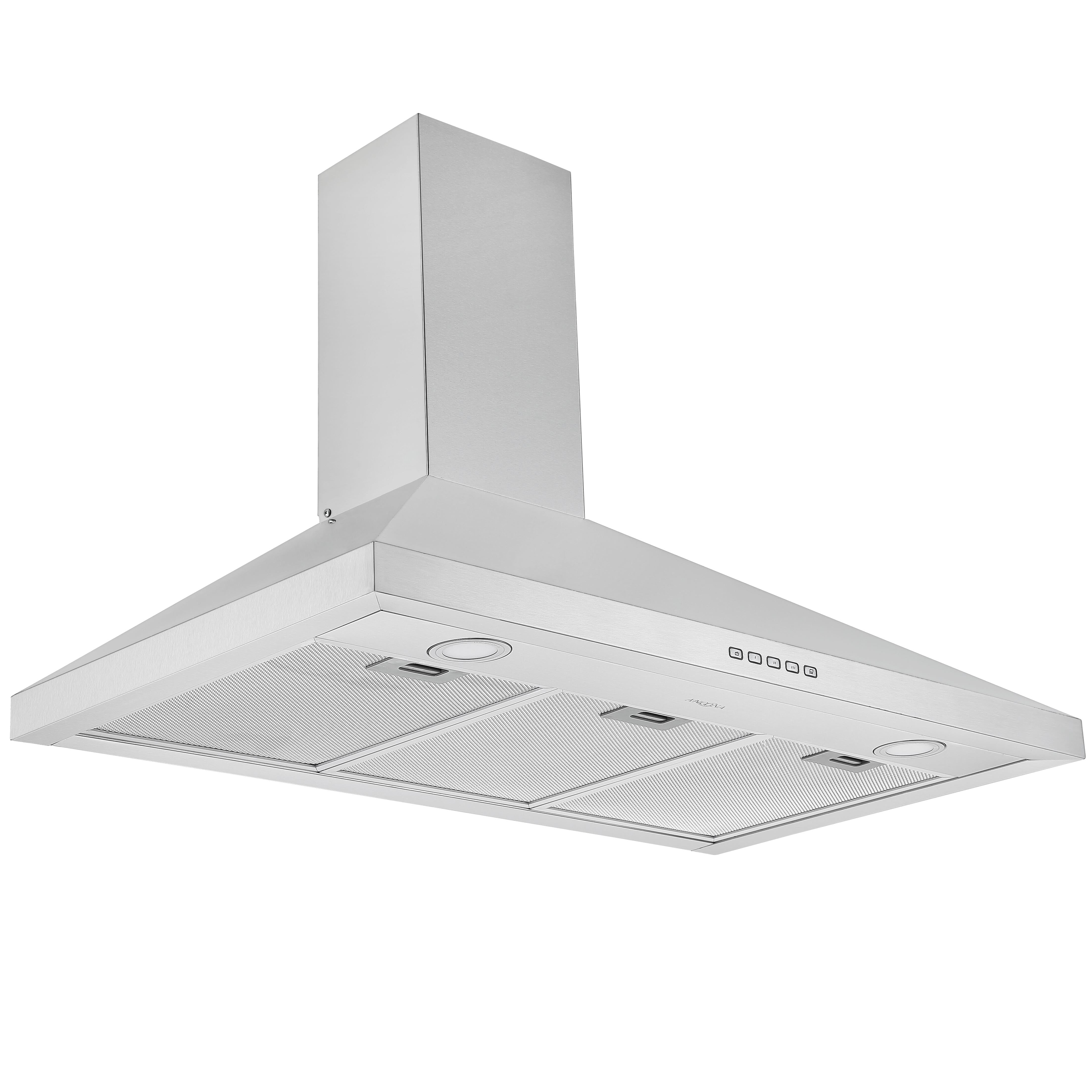36 Inch Stainless Steel Convertible Wall Mount Pyramid Range Hood - Powerful Kitchen Ventilation for Home Cooking & Grilling