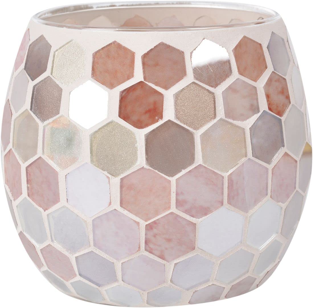 Glass Mosaic Votive Candle Holders - Elegant Tea Light Holders for Wedding Centerpieces, Party Table Decor & Valentine's Day - Perfect for Romantic Dinners, Spa Relaxation, and Holiday Home Decor