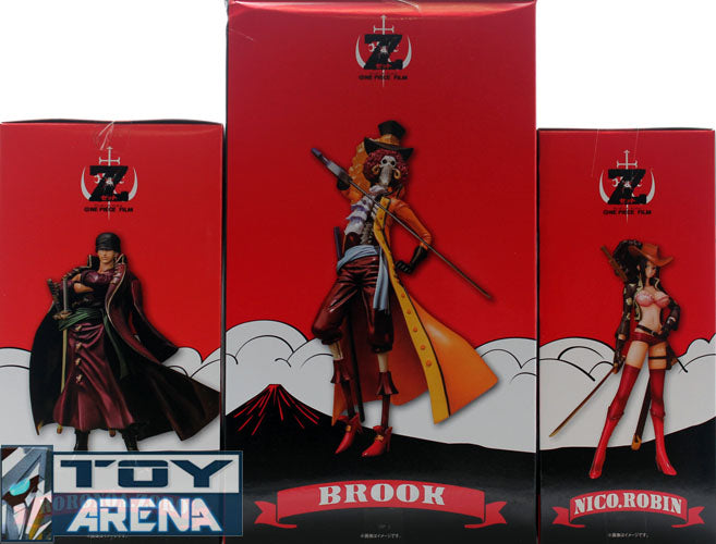Figuarts Zero One Piece Film Z Roronoa Zoro Nico Robin Brook Battle Cloth Ver. Bandai Exclusive Action Figure Set - Perfect for Anime Collectors, Display & Gift Giving