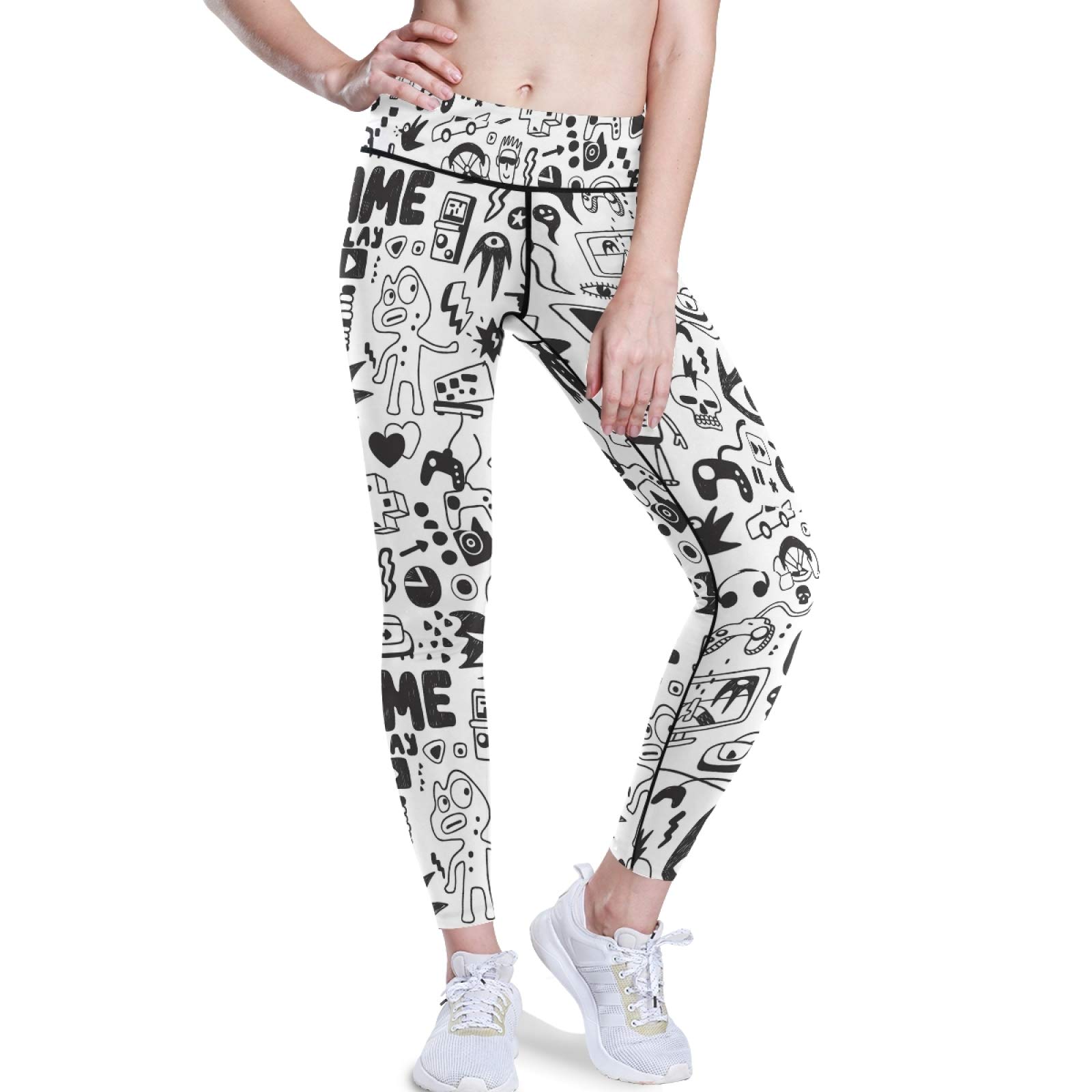 Stretchy High Waist Yoga Pants for Women - Tummy Control Workout Leggings with Pockets | Running & Gym