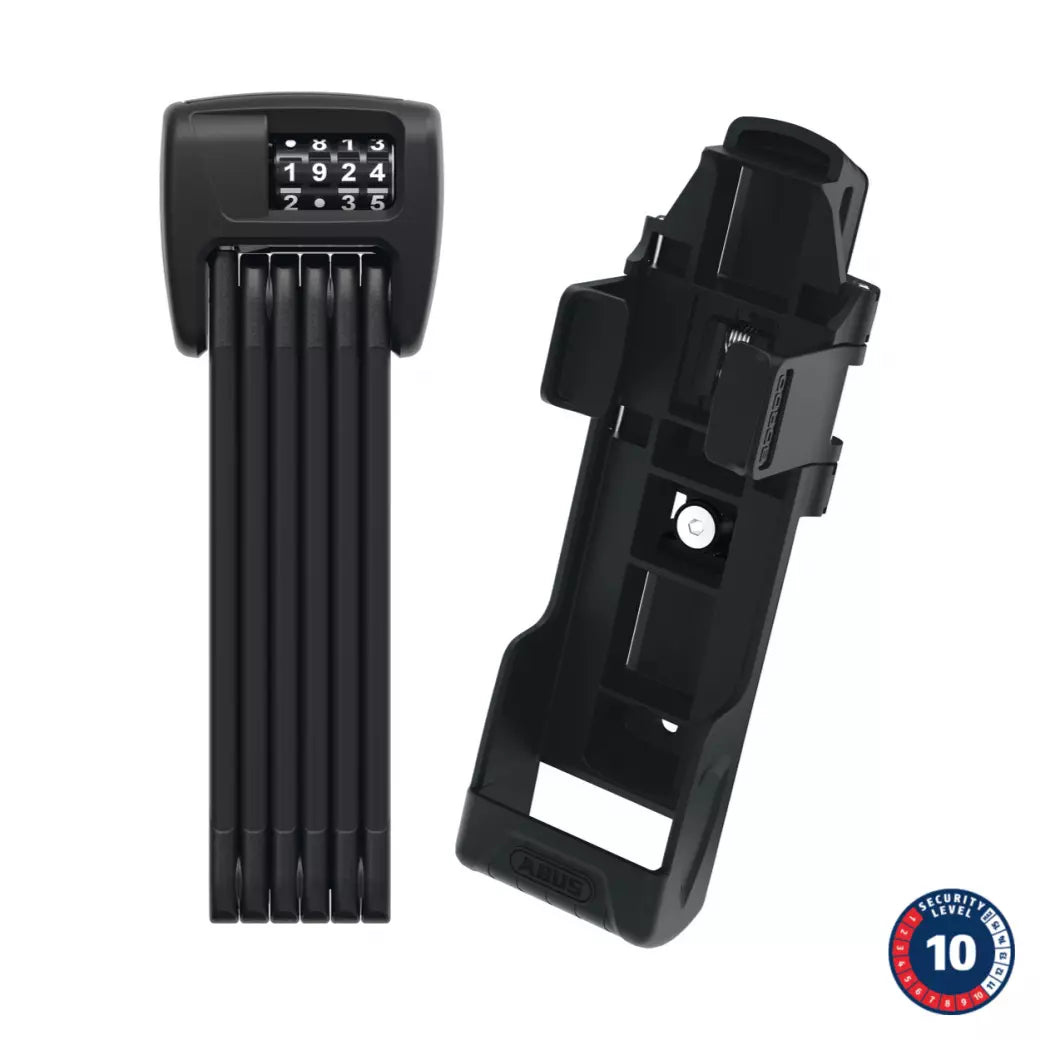 Abus Bordo 6000C Folding Bike Lock with Combination - 3 Feet/90cm Heavy Duty Security - Includes SH Bracket for Easy Mounting - Perfect for Urban Commuting & Bicycle Parking Security