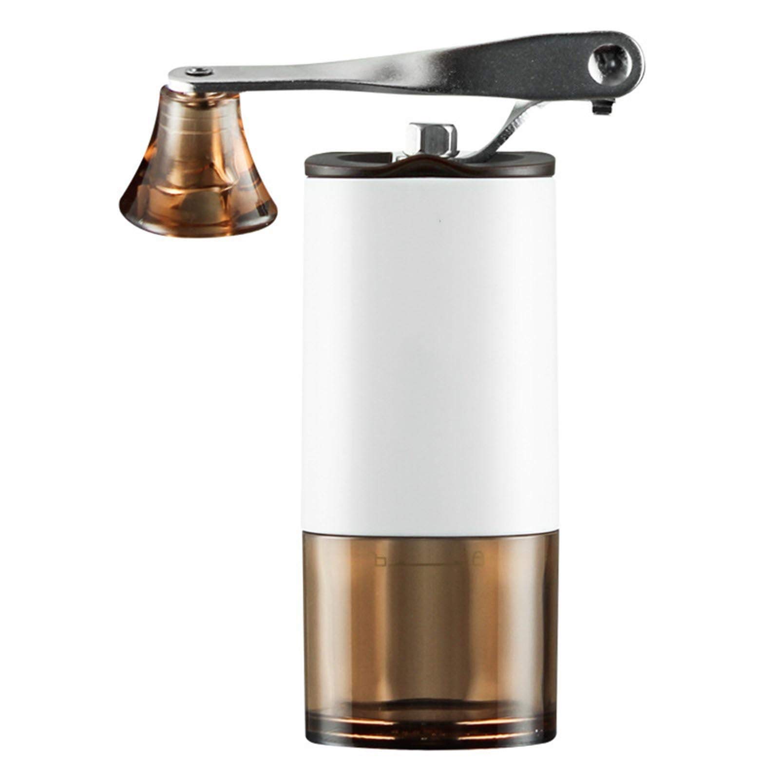 Premium Manual Coffee Grinder - Portable Hand Crank Coffee Mill for Espresso, French Press & Pour Over - Compact Foldable Design for Home, Office & Travel (White)