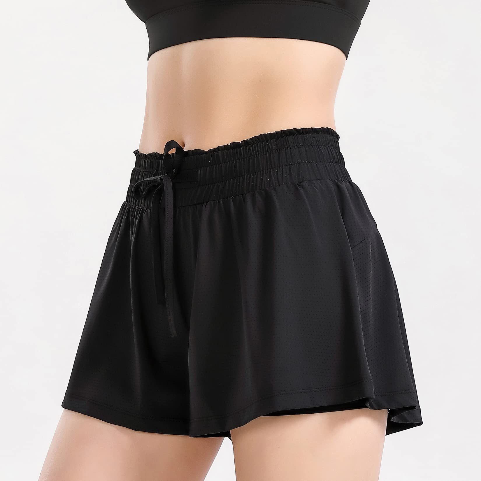 Lu's Chic Women's Running Shorts - Quick-Dry High Waisted Athletic Shorts with Liner for Workout, Gym, Golf & Sports | Perfect for Jogging, Yoga & Outdoor Activities