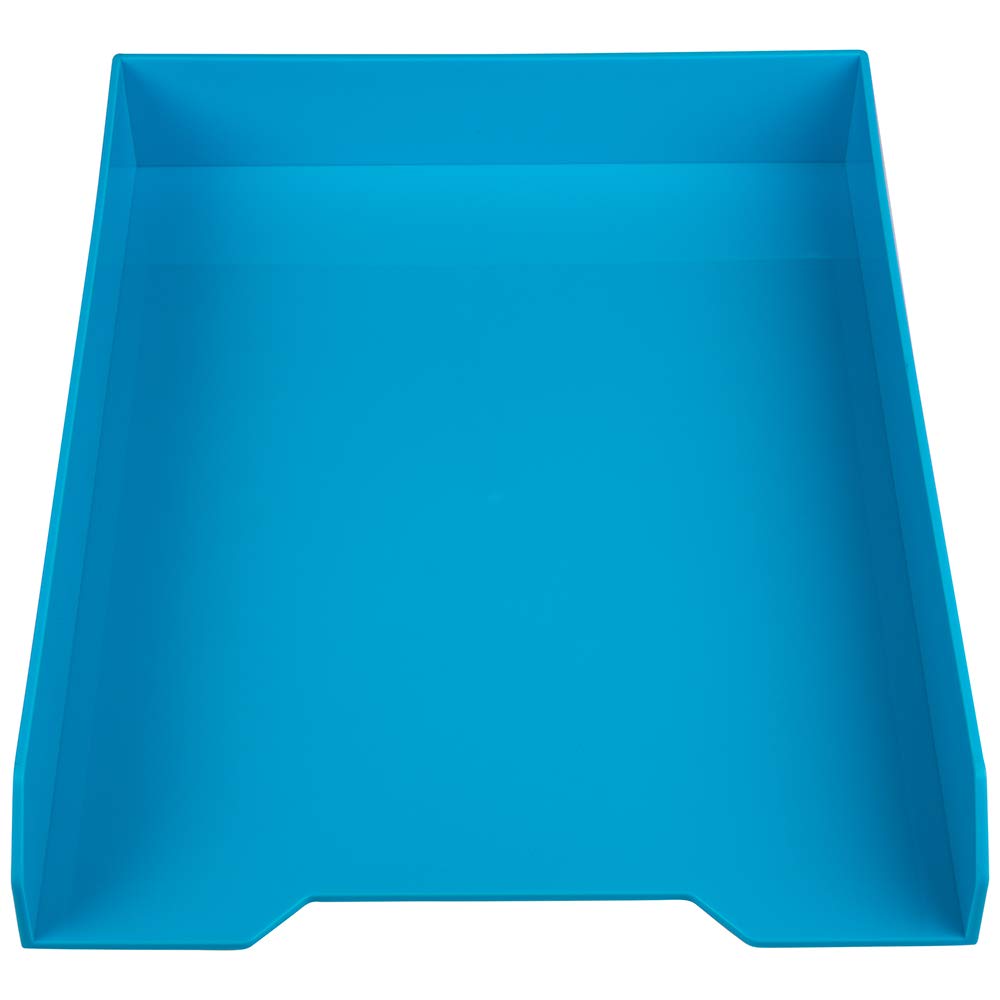 JAM PAPER Stackable Paper Trays - Blue - Desktop Document Organizer for Letters & Files - Office Supplies for Desk Organization - Sold Individually - Perfect for Home Office, School, and Workplace Use