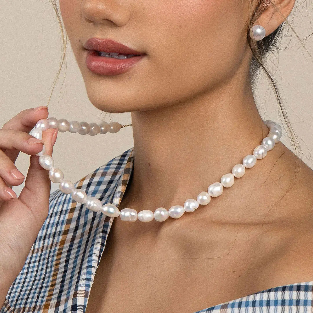 Elyse Pearl Necklace with Stone of Potential - Elegant Women's Jewelry for Weddings, Parties & Special Occasions