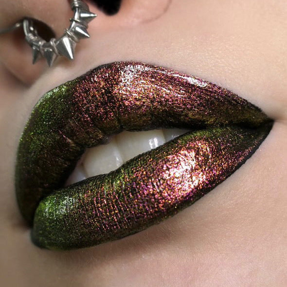 Green Goddess Multichrome Lip Gloss - Dewy Shine, High Pigment, Long Lasting - Perfect for Parties, Date Nights & Everyday Wear
