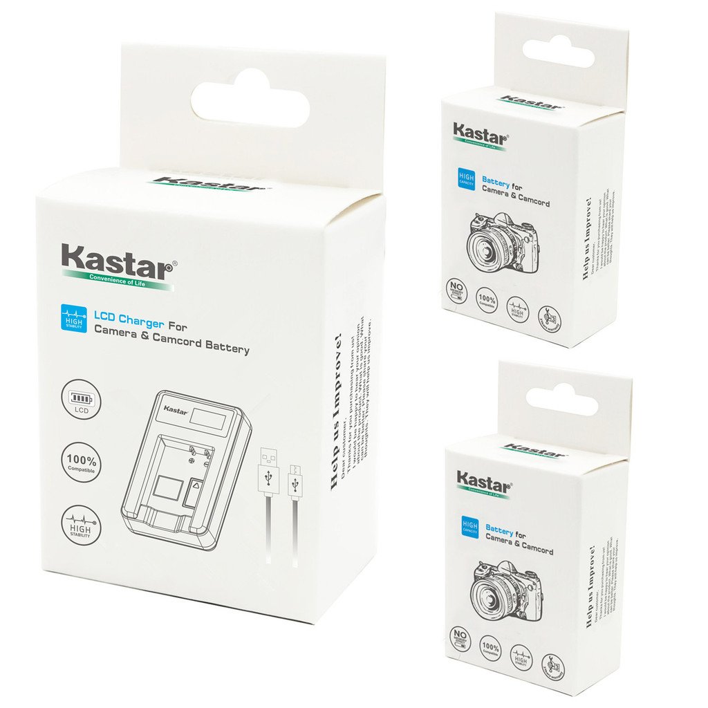 Kastar 2-Pack EN-EL15 Replacement Batteries with LCD Dual Slim Charger for Nikon D500, D600, D610, D750, D800, D7000, D7100 DSLR Cameras - Perfect for Travel Photography & Professional Shoots