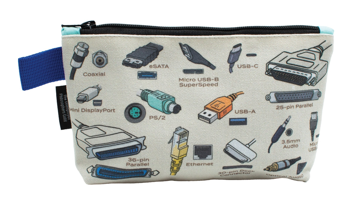 Durable Cables & Ports Zipper Pouch - Organize Chargers, USB Cables & Accessories - Perfect for Travel, Office & Home Use