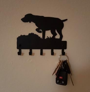 German Shorthaired Pointer Wall Key Holder - 6 Inch Wide with 5 Hooks - Made in USA - Perfect for Entryway, Kitchen, or Office Organization