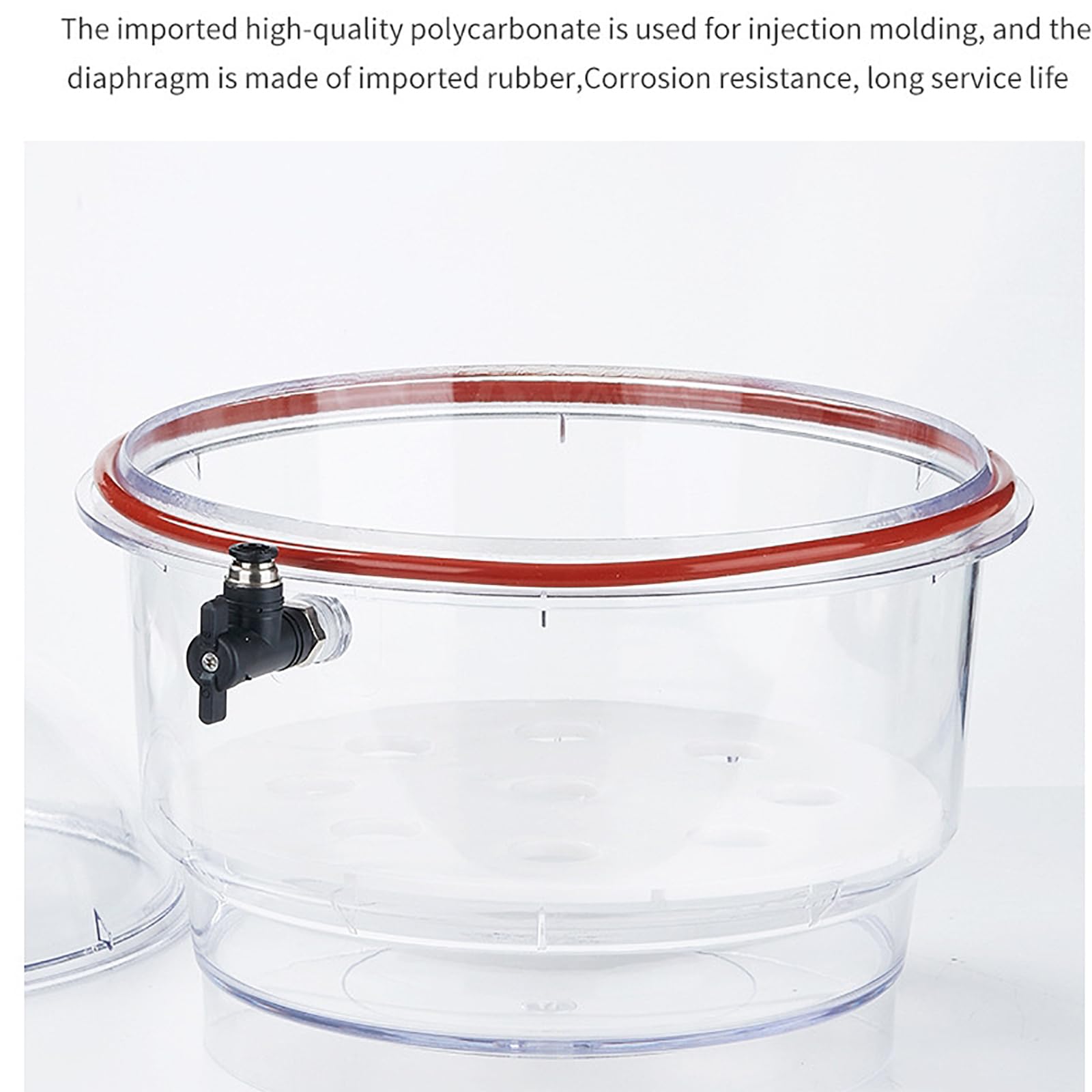 Premium Transparent Plastic Vacuum Desiccator with Double Vacuum Valve & Pressure Gauge - Laboratory-Grade Airtight Seal for Anti-Oxidation | Ideal for Research Labs, Graduate Studies & Chemical Storage
