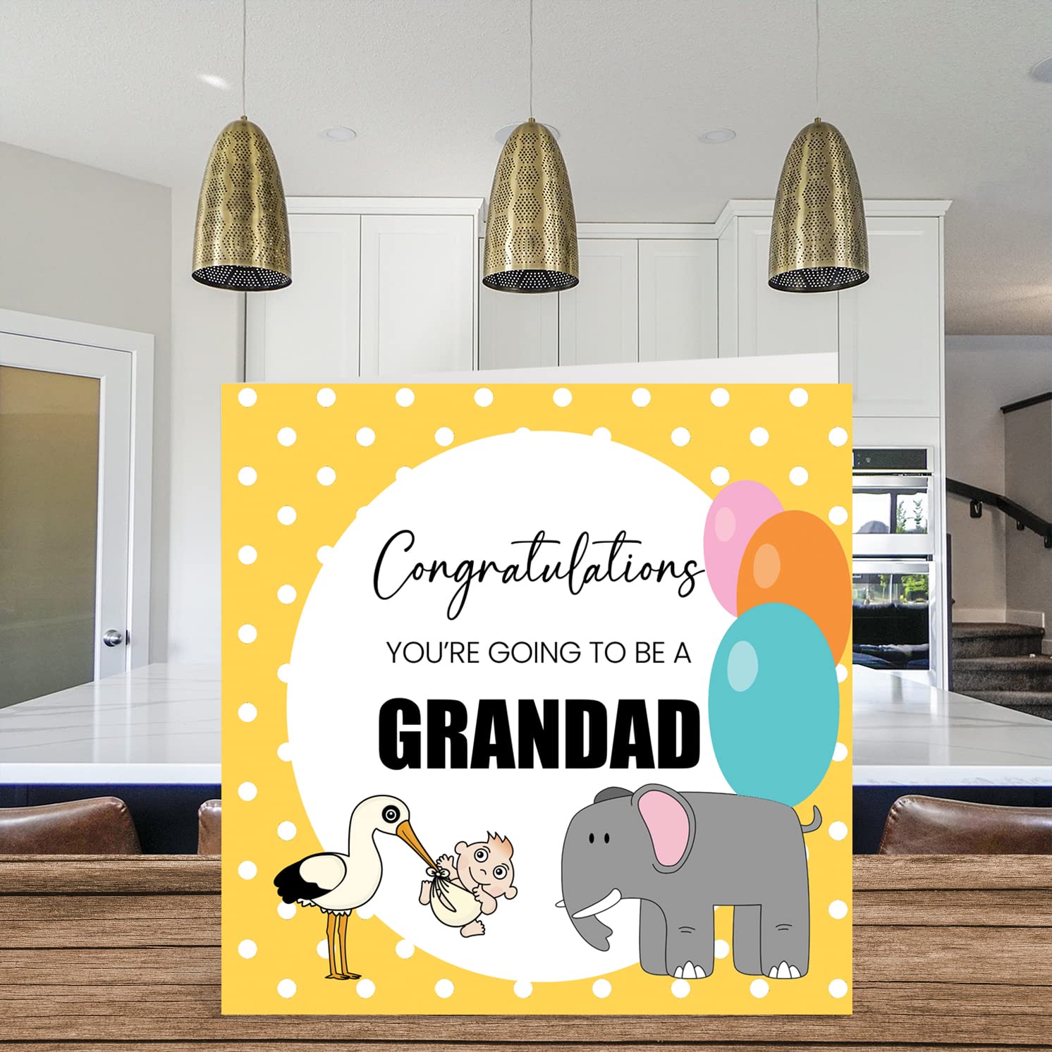 Newborn Baby Announcement Cards - Unisex Congratulations Cards for Grandad - Welcome to the World Baby Greeting Cards (145mm x 145mm) - Perfect for Baby Showers, Birth Announcements & New Parent Gifts