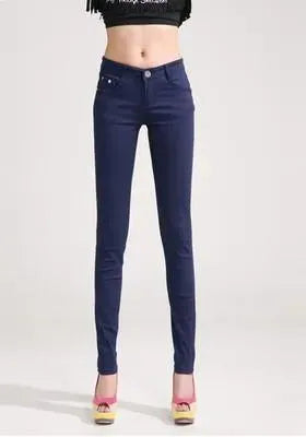 Best Women's Skinny Jeans - High Waist Stretch Denim Pants in Navy Blue | Trendy & Comfortable for Casual Wear, Office & Night Out