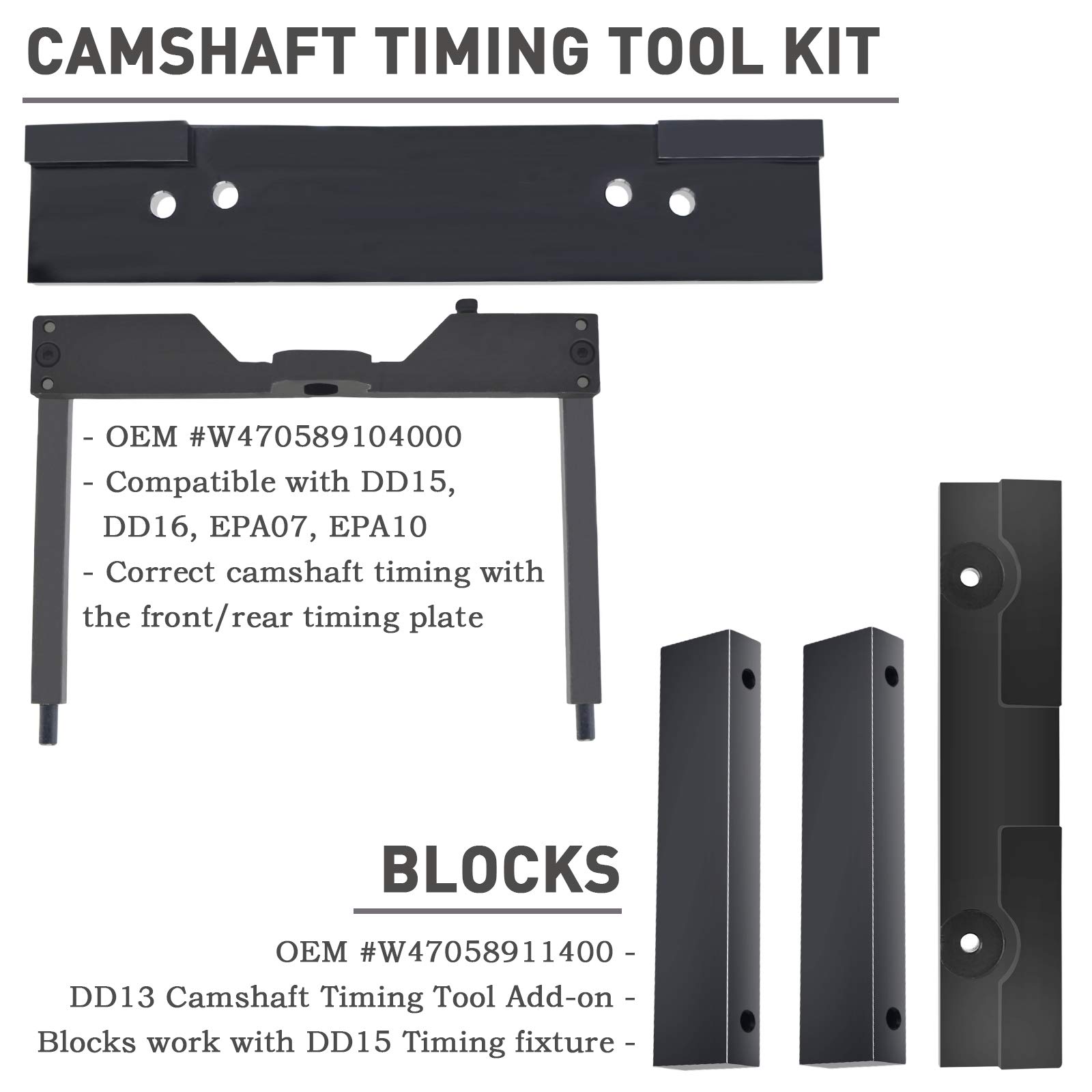 Detroit Diesel DD13 DD15 DD16 Camshaft Timing Tool Kit - OEM Replacement (W470589104000, W470589001500) - Professional Engine Repair Tool for Diesel Truck Maintenance