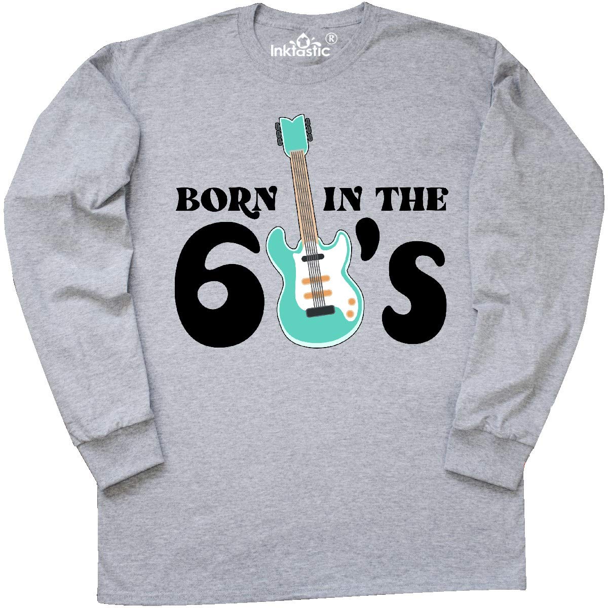 Vintage 1960s Electric Guitar Graphic Long Sleeve T-Shirt | Retro Music Band Tee | Soft Cotton Shirt for Concerts & Casual Wear