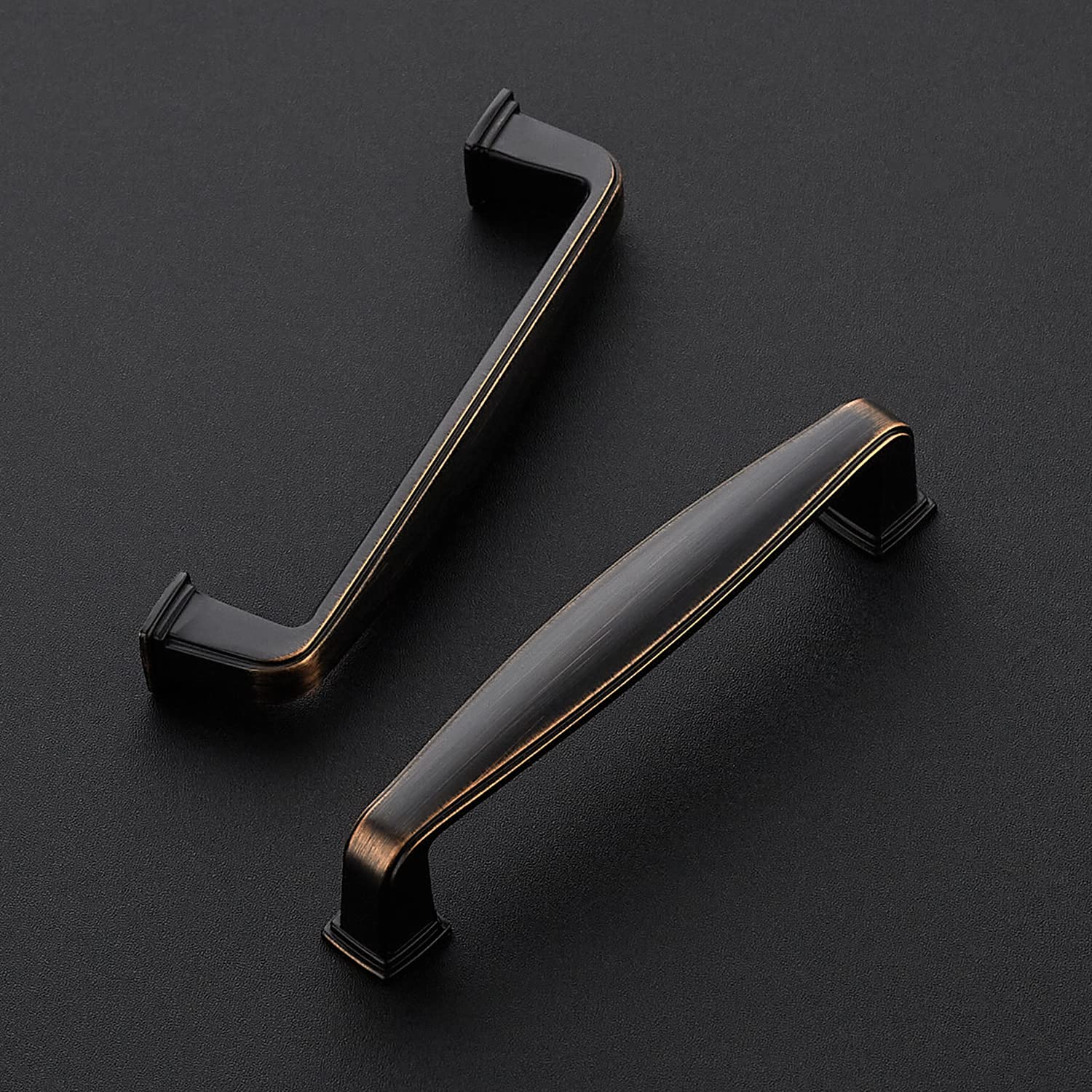 Ravinte 5 Pack Solid 3-3/4 Inch Oil Rubbed Bronze Cabinet Handles & Drawer Pulls - Durable Kitchen Cabinet Hardware for Cabinets, Cupboards & Drawers - Perfect for Home Renovation & DIY Projects