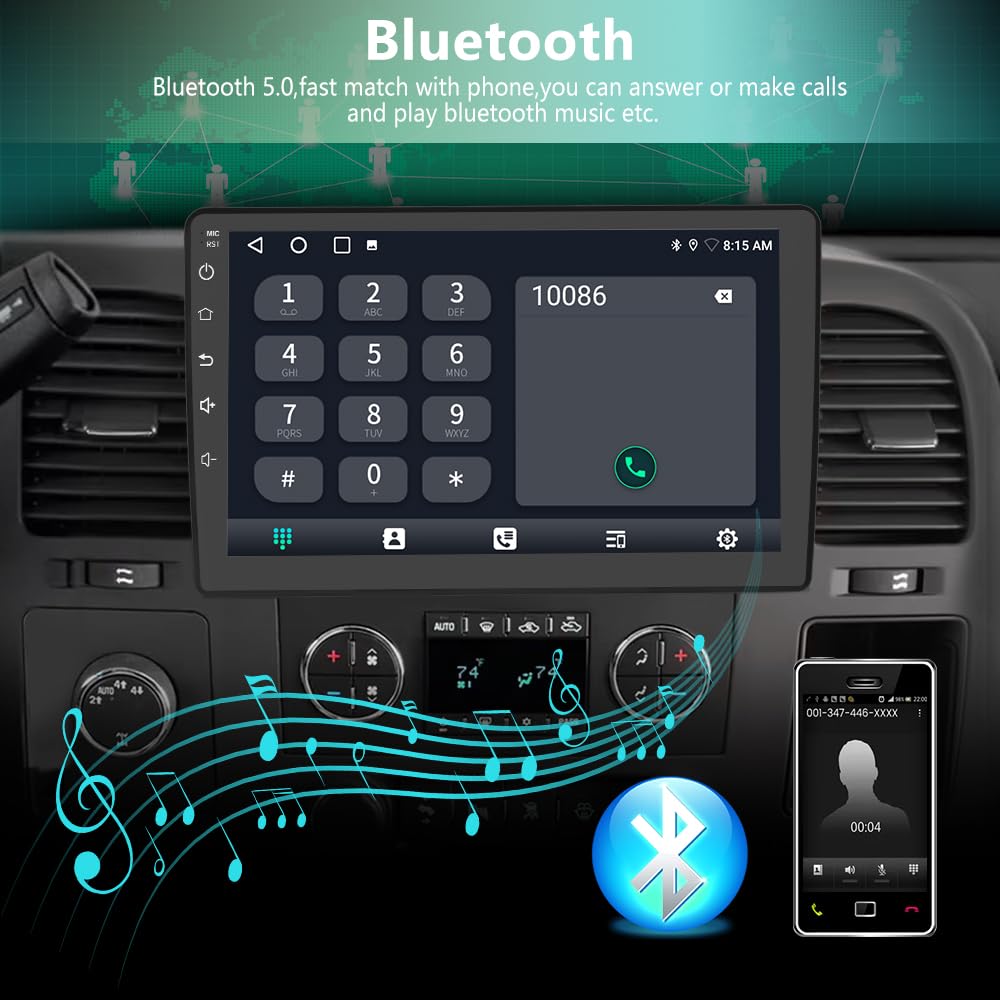 Android 13 Car Stereo for Chevy Silverado 2007-2013, Tahoe, Equinox, GMC Sierra & Yukon - Wireless CarPlay & Android Auto - Perfect for Upgrading Your Truck or SUV Entertainment System