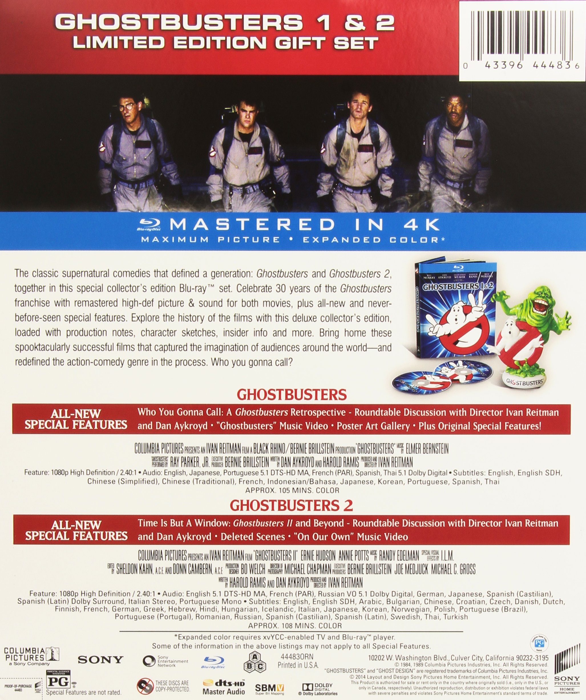 Ghostbusters & Ghostbusters 2 Movie Collection Gift Set - Perfect for Halloween, Movie Nights & Sci-Fi Fans
