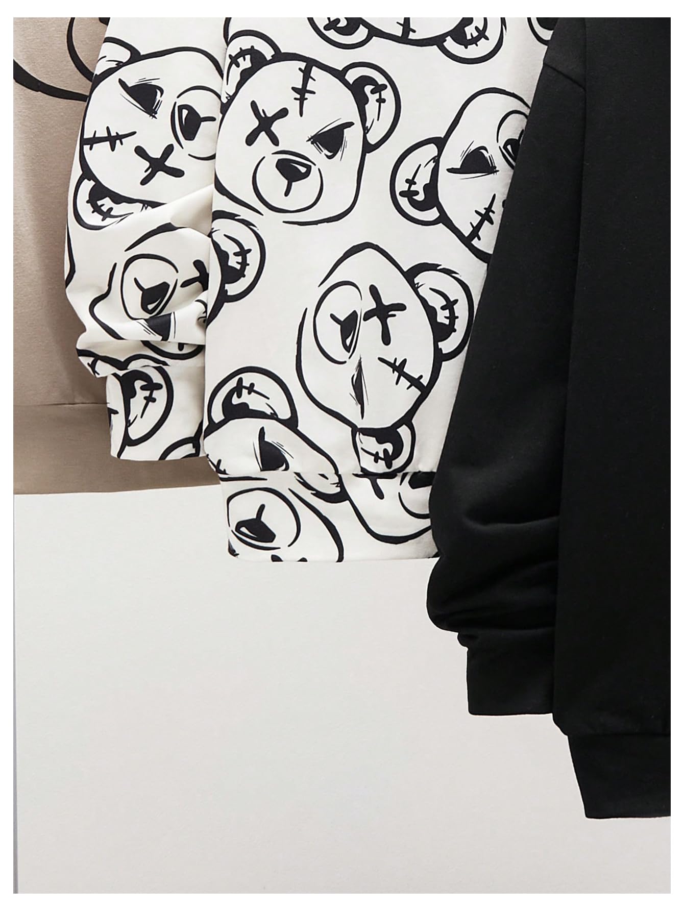 SweatyRocks Boys Graphic Hoodies 3-Pack - Long Sleeve Drop Shoulder Loose Pullover Sweatshirts for Teens | Trendy Streetwear & Casual Outfit for School, Gaming & Everyday Wear