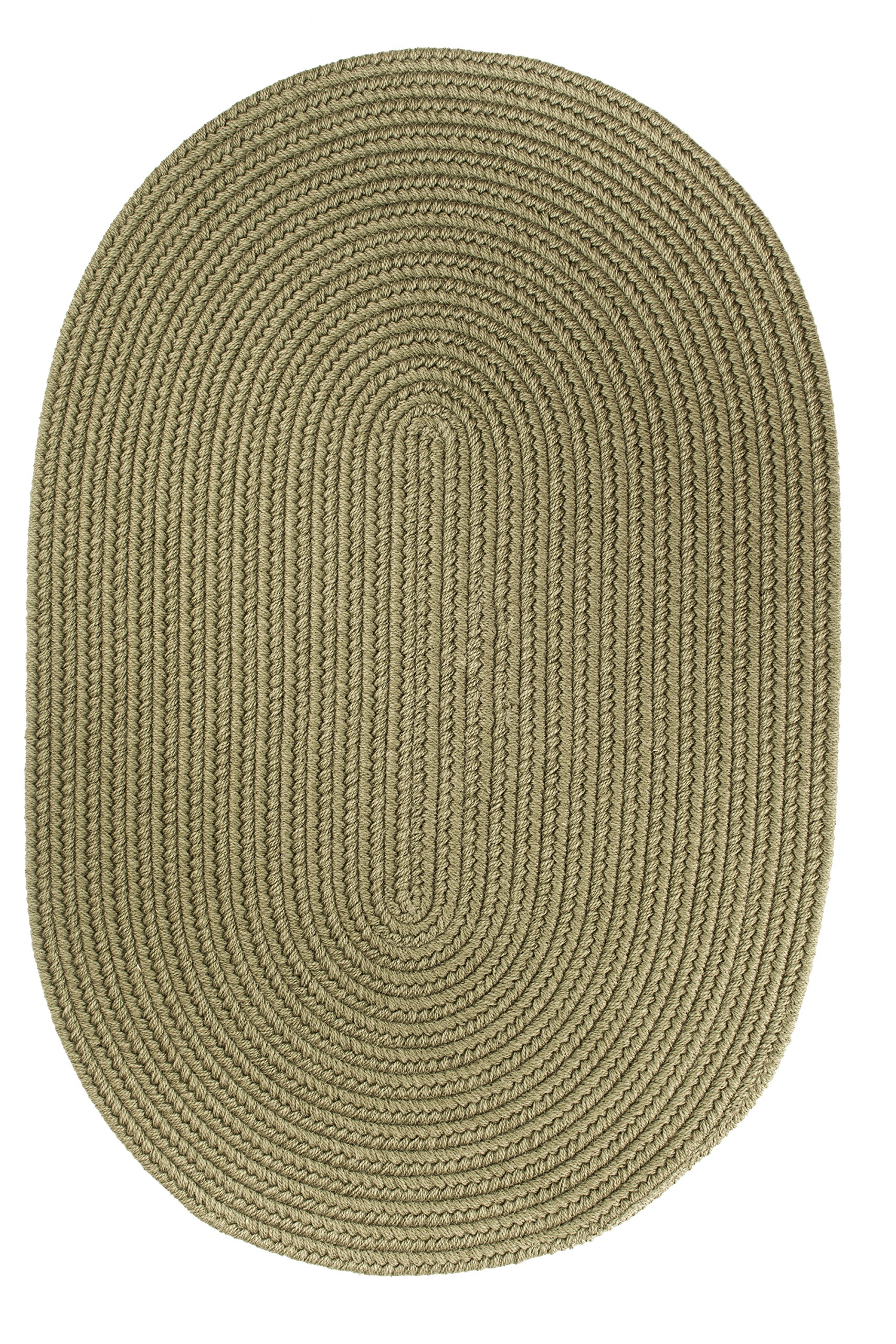 Braided Wool Area Rug 2' x 6' Oval Runner - Solid Moss Green S111 Rhody Rug for Hallway, Living Room & Bedroom | USA-Made Durable Floor Mat | Easy-Care Home Decor for High Traffic Areas | Perfect for Entryways, Under Dining Tables & Cozy Spaces