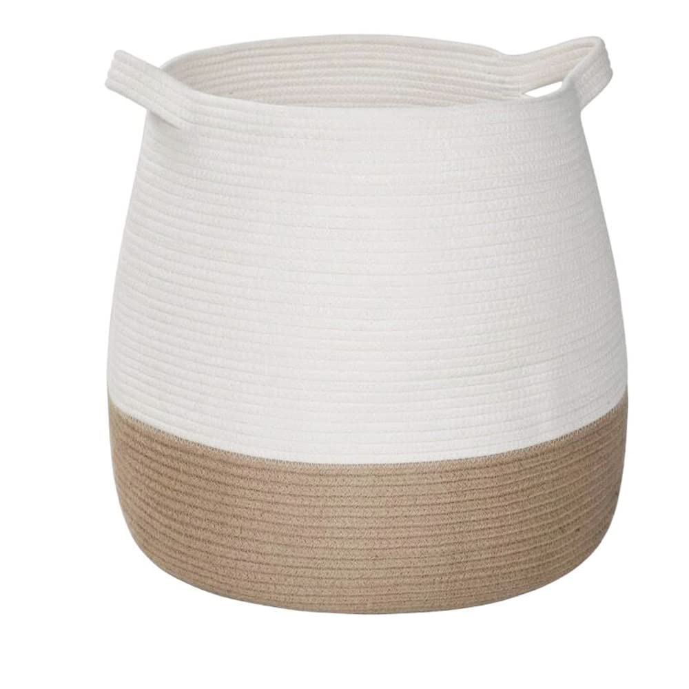 BSMstone Large Woven Cotton Rope Storage Basket 17.7